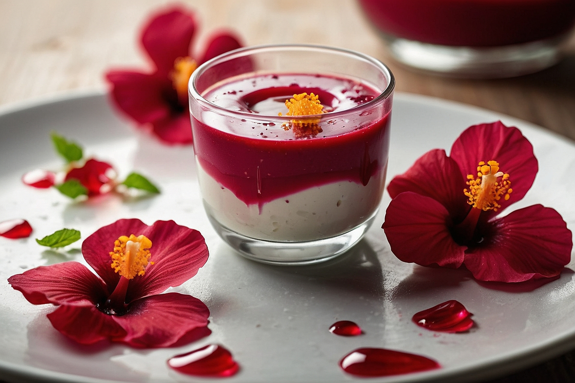 Creamy Sudanese Karkadeh with Hibiscus and Mint