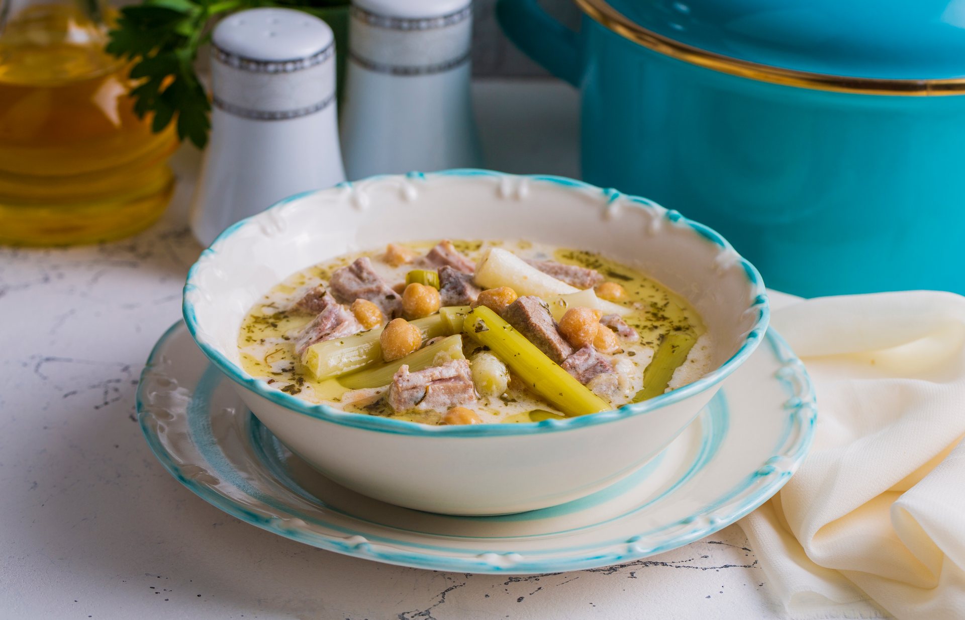 Creamy Welsh Cawl with Leeks and Sea Salt Butter