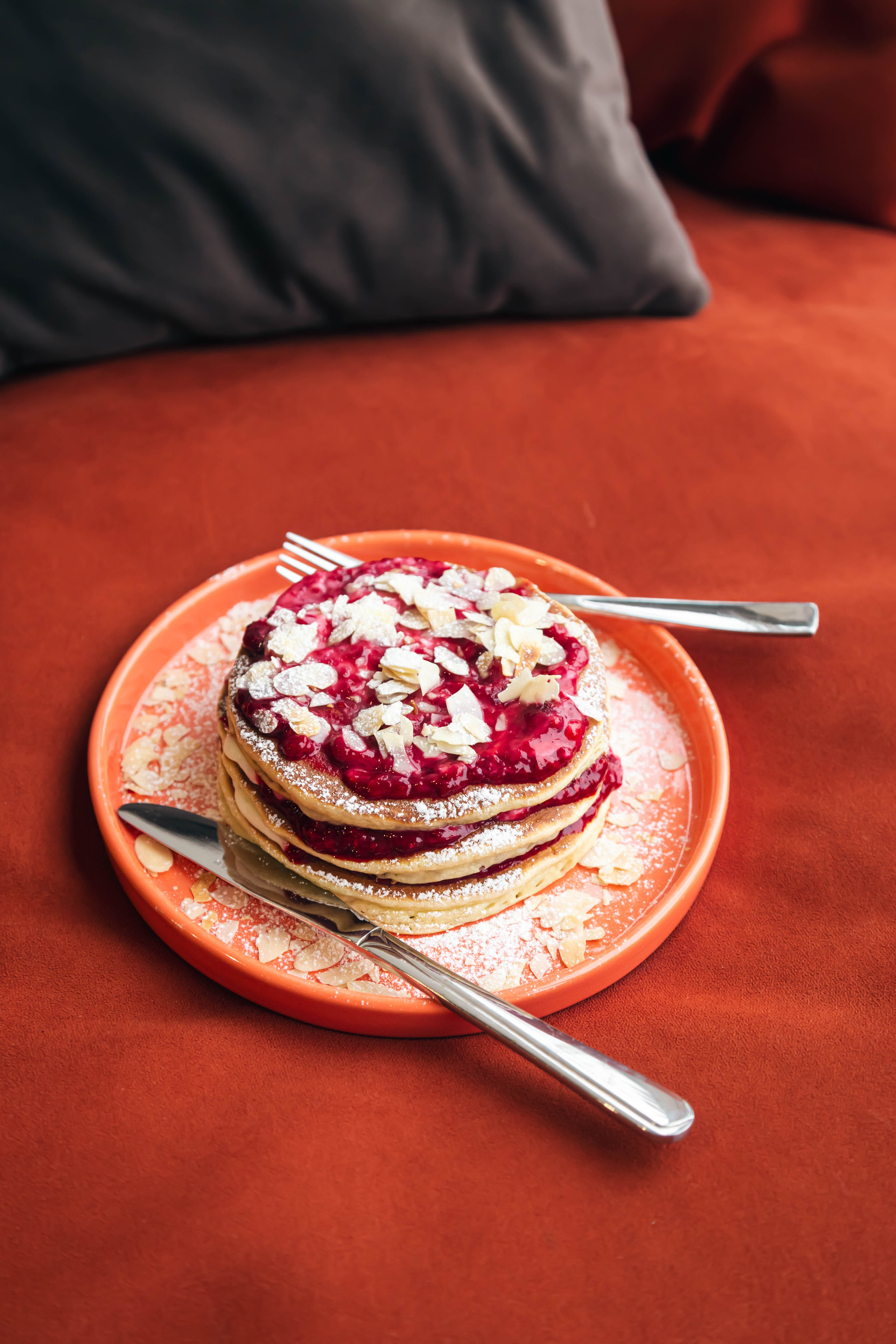 Crisp Icelandic Skyr Pancakes with Lingonberry Sauce