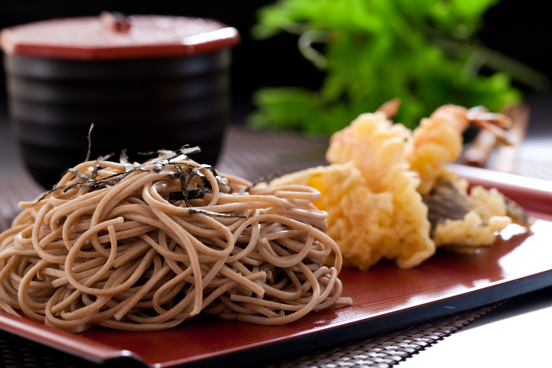Crisp Japanese Tempura Udon with Shiitake Mushrooms
