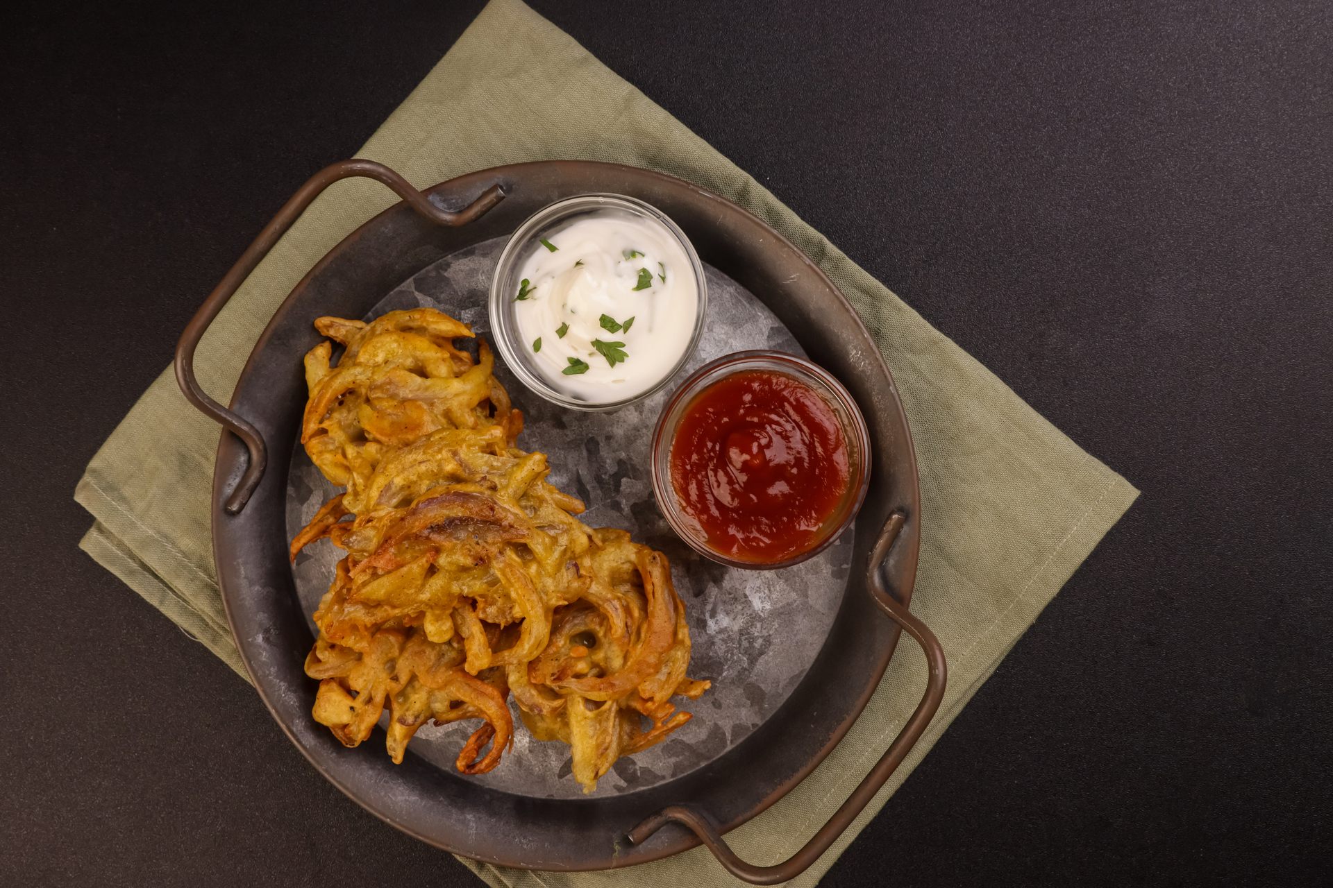 Crispy Indian Onion Bhaji with Turmeric and Cumin