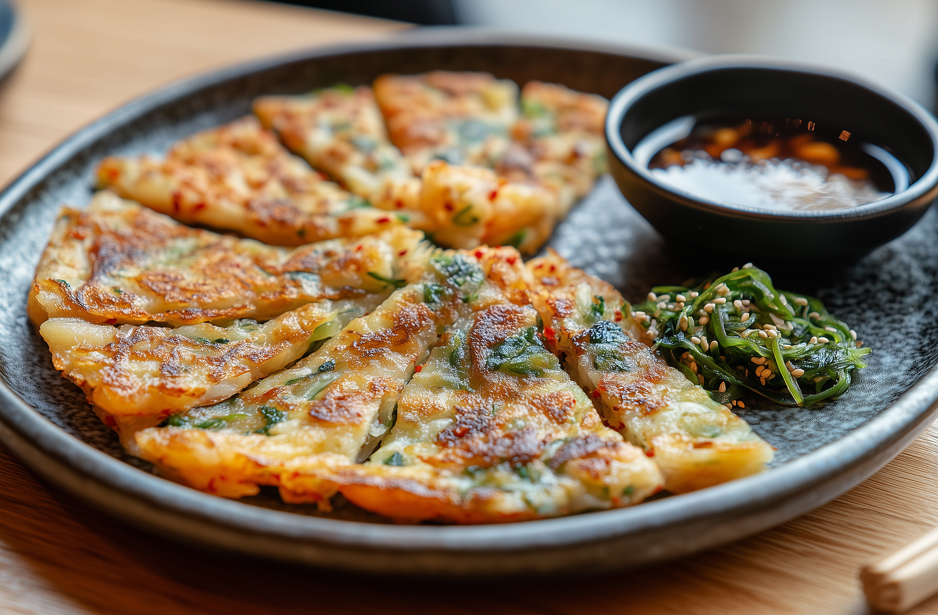 Crispy Korean Haemul Pajeon with Seafood and Scallions