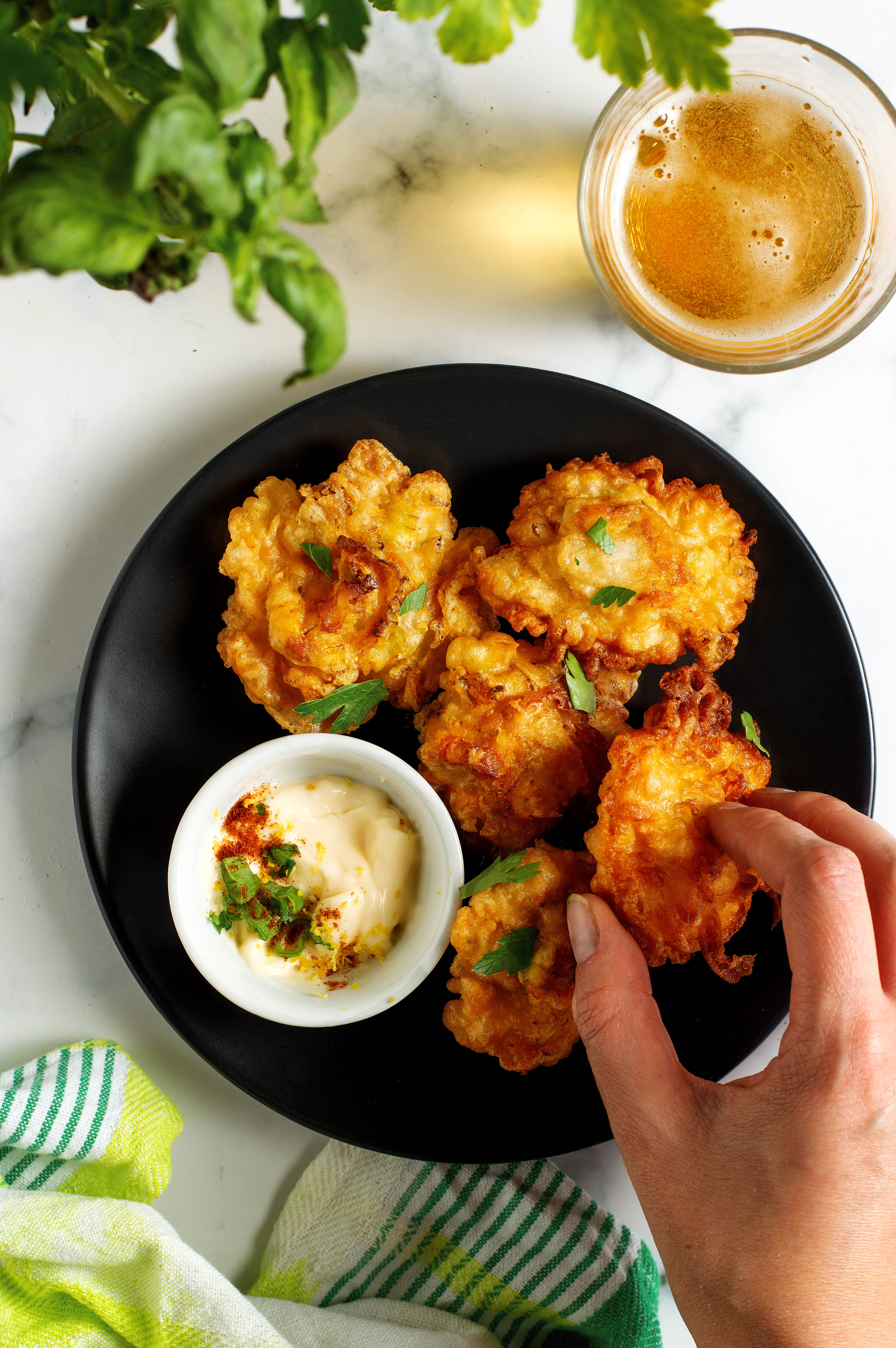Crispy Peruvian Yuca Fritters with Aji Verde
