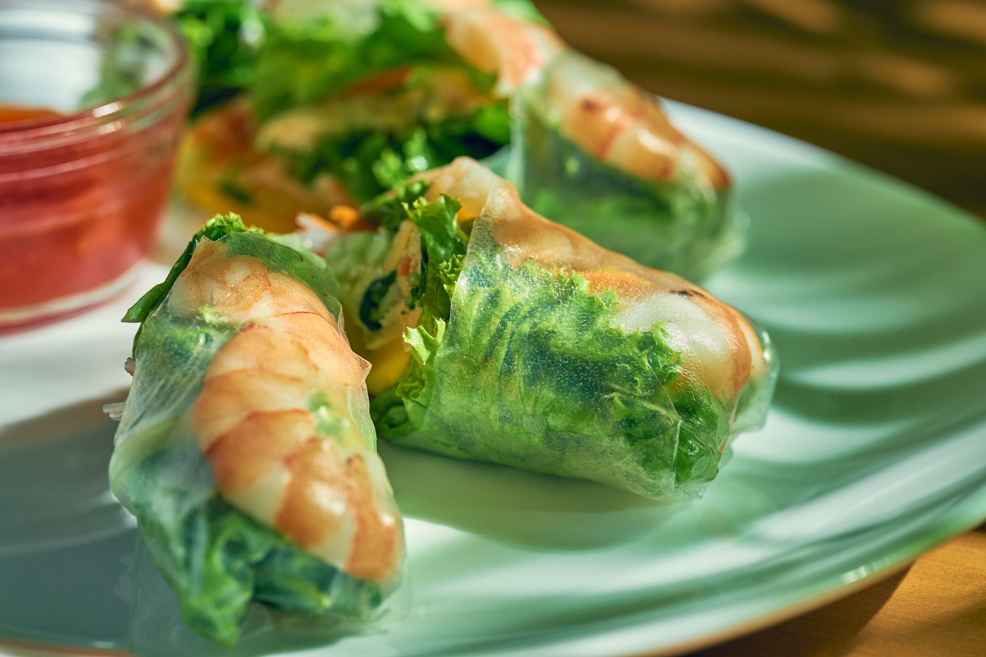 Crispy Vietnamese Saigon Shrimp Rolls with Minty Veggie Medley