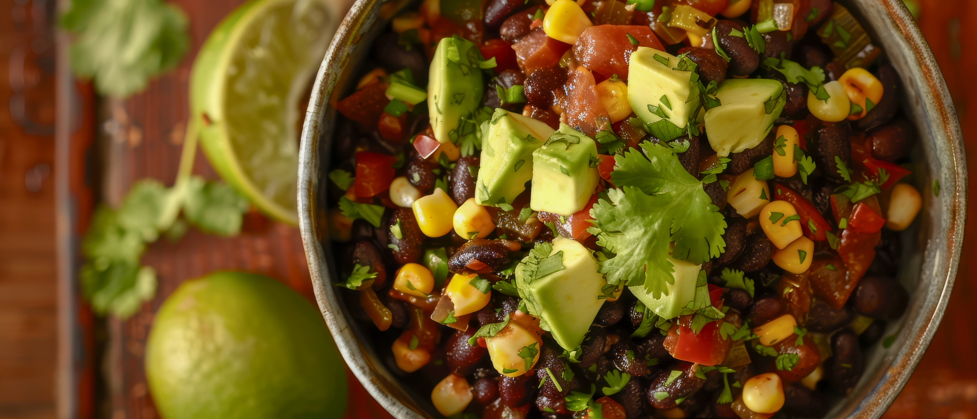 Cuban Black Bean and Corn Salsa with Cilantro Lime Dressing