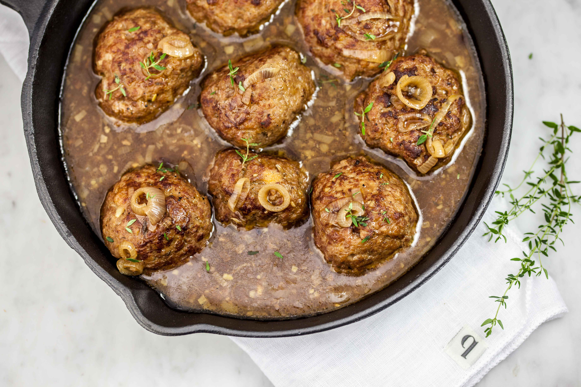 Danish Frikadeller with Parsley and Gravy