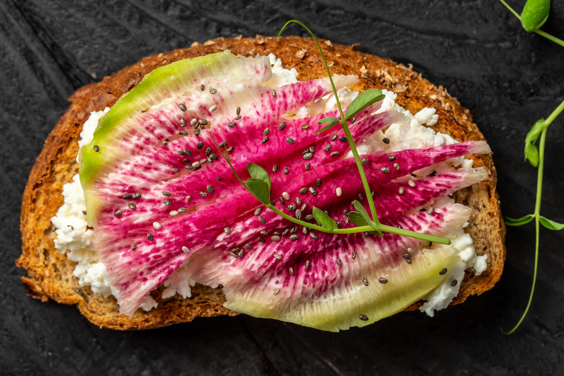 Danish Rye Bread Open-Sandwich with Horseradish Cream and Pickled Beets