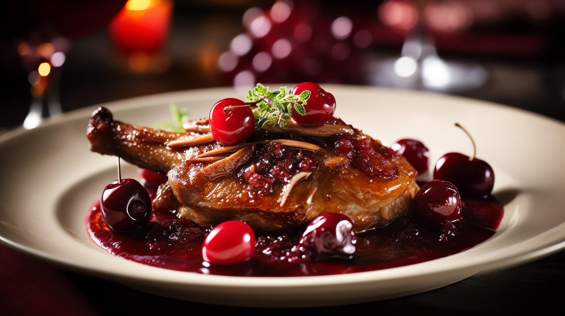 Decadent Belgian Cherry Beer Glazed Duck with Juniper Berries
