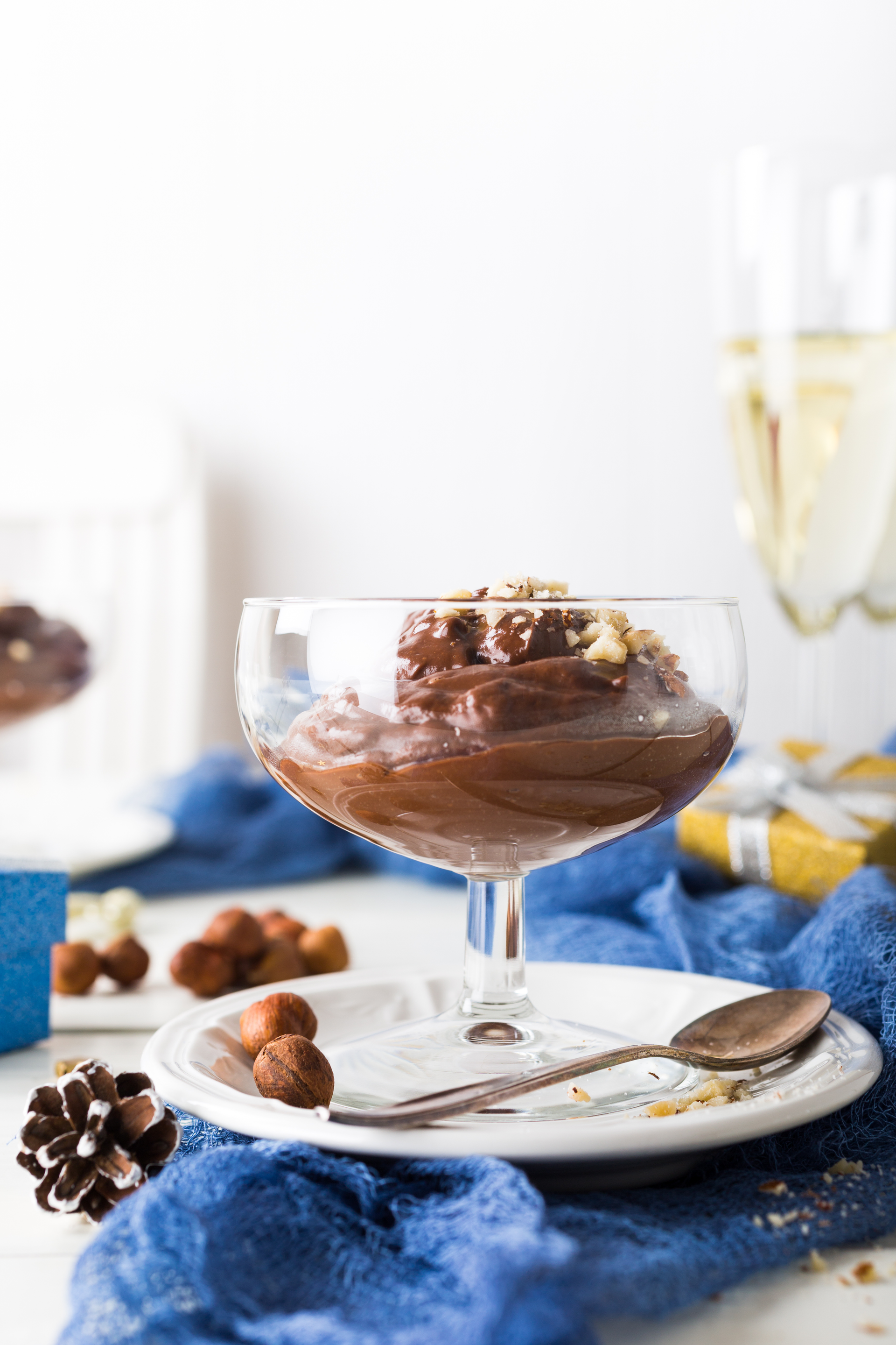 Decadent Belgian Chocolate Mousse with Hazelnut Praline