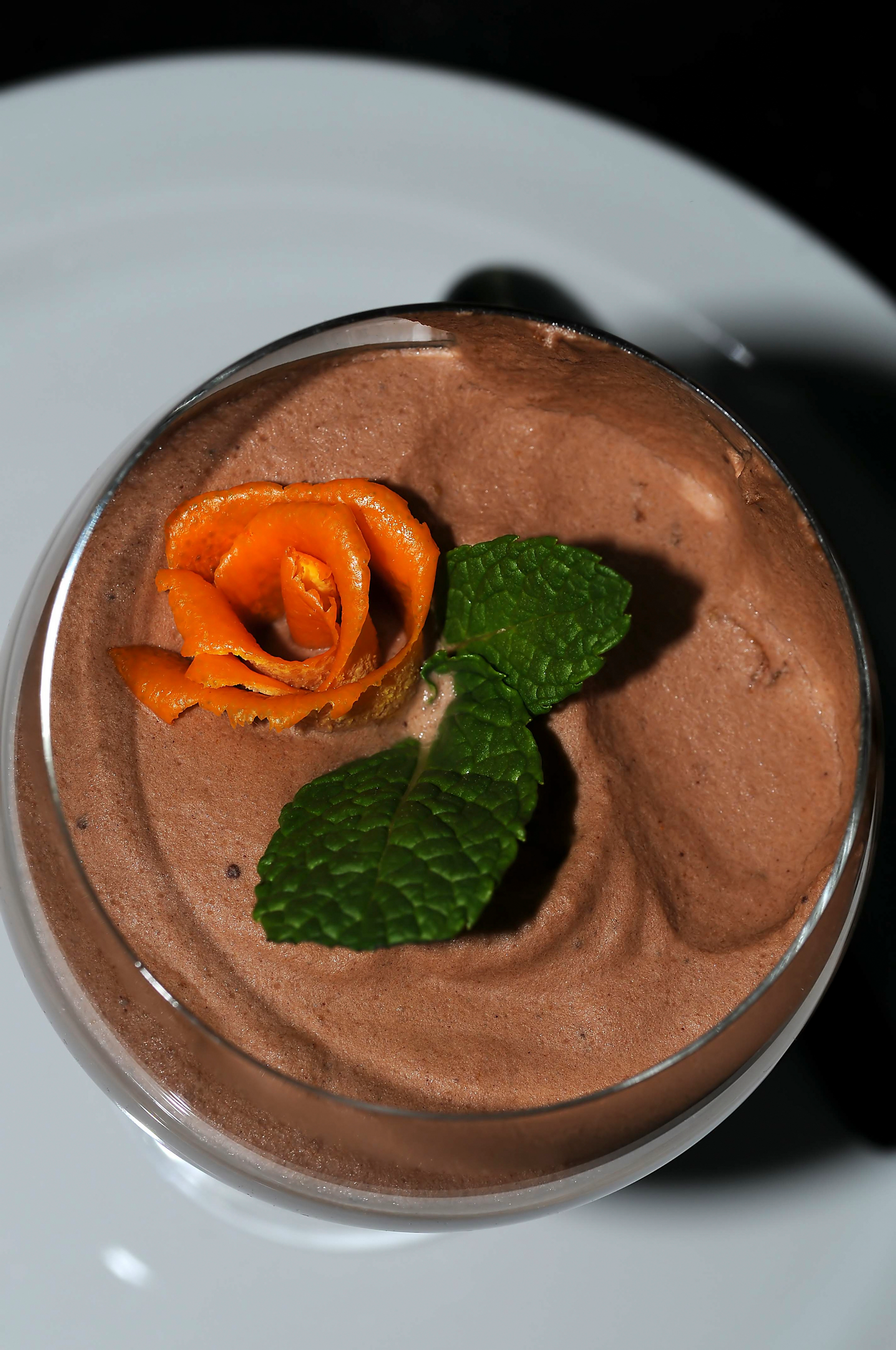 Decadent Belgian Chocolate Mousse with Hazelnut Praline