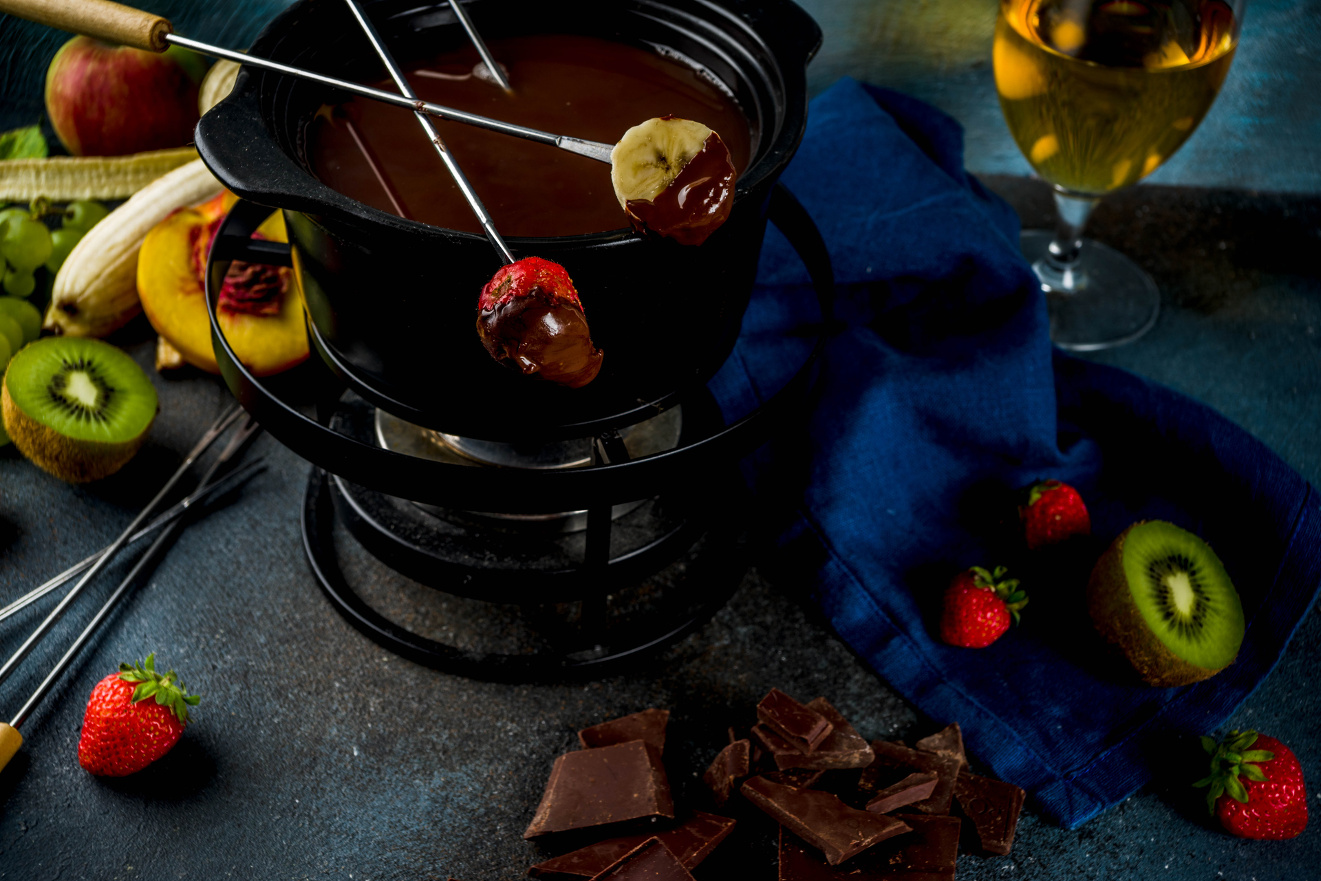 Decadent Swiss Chocolate Fondue with Seasonal Fruits