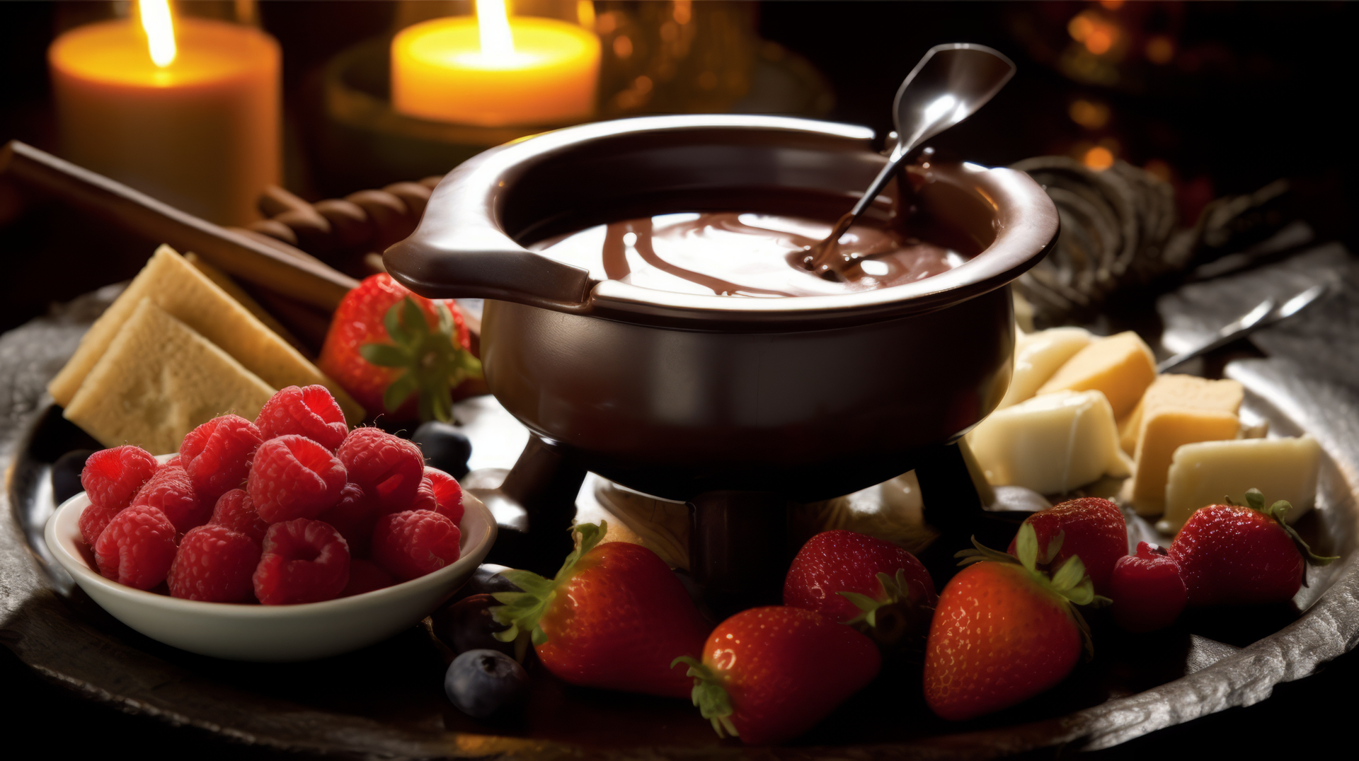 Decadent Swiss Chocolate Fondue with Seasonal Fruits