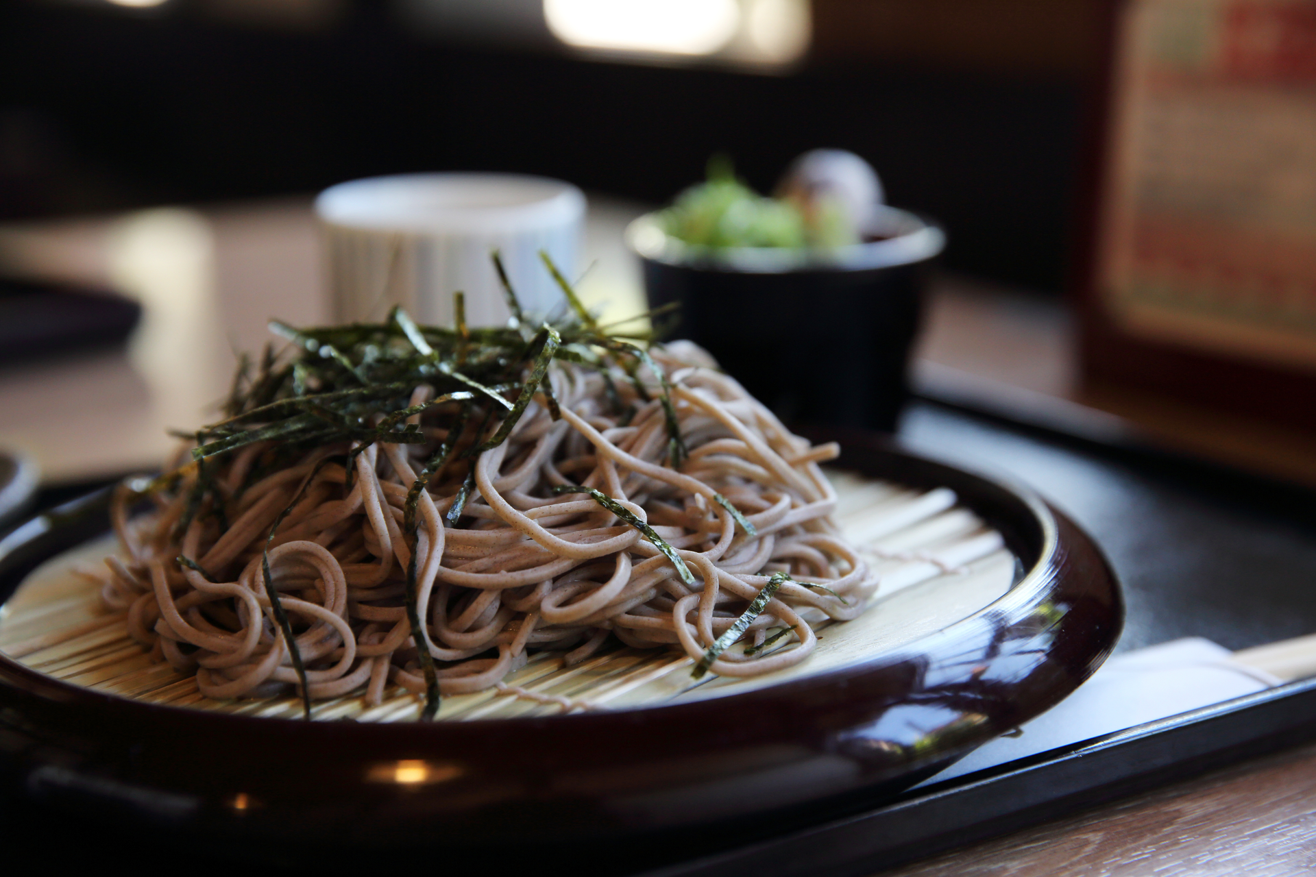 Delicate Japanese Soba Noodles with Tofu and Miso Dressing