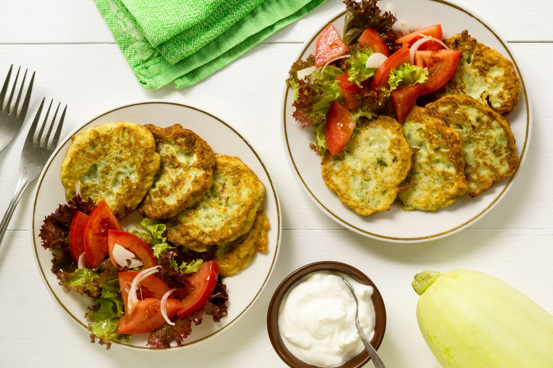 Egyptian Cauliflower Fritters with Tunisian Taktouka