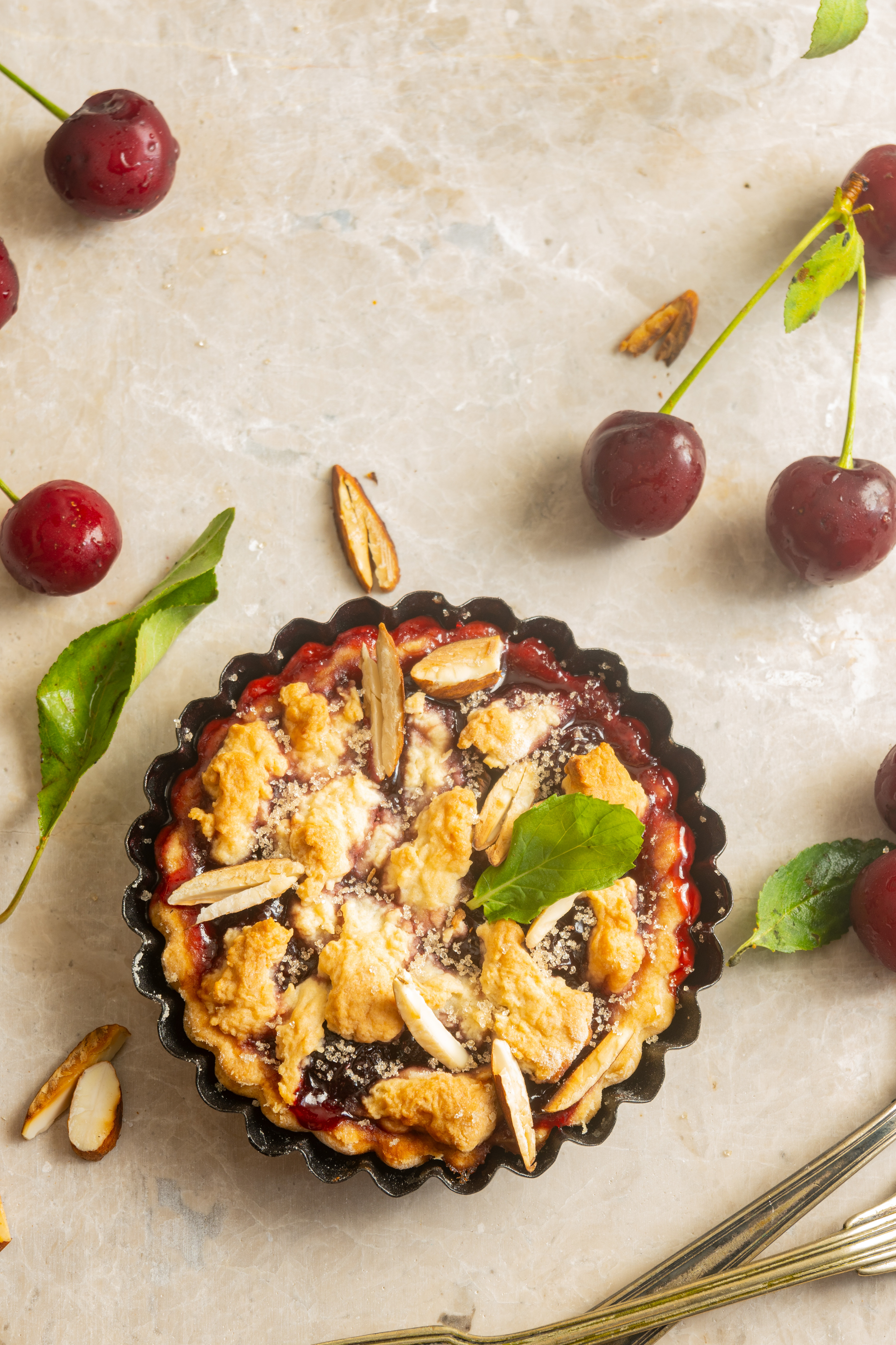 Elegant French Clafoutis with Cherries and Almonds