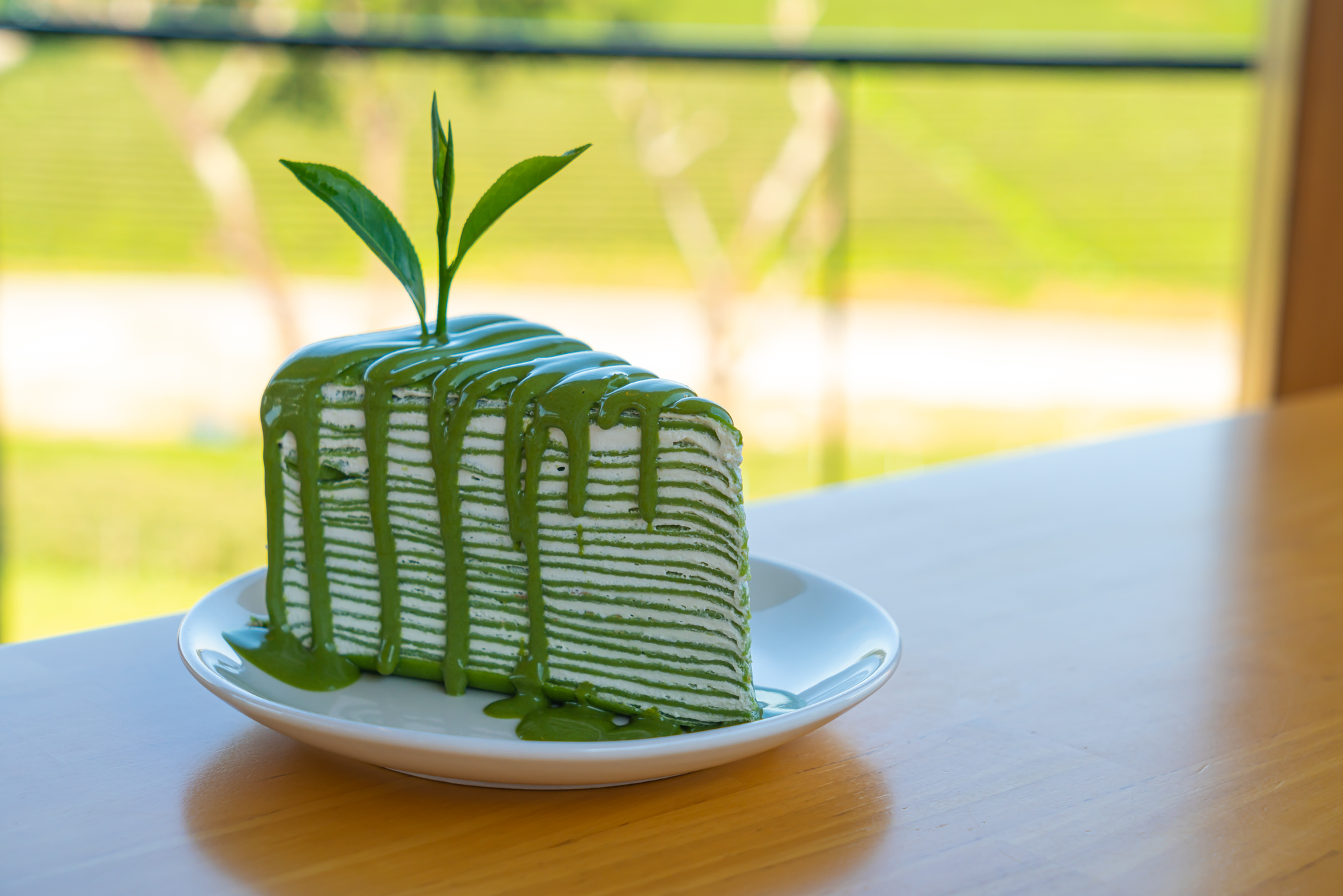 Emerald Indonesian Pandan Cake with Coconut Milk Drizzle