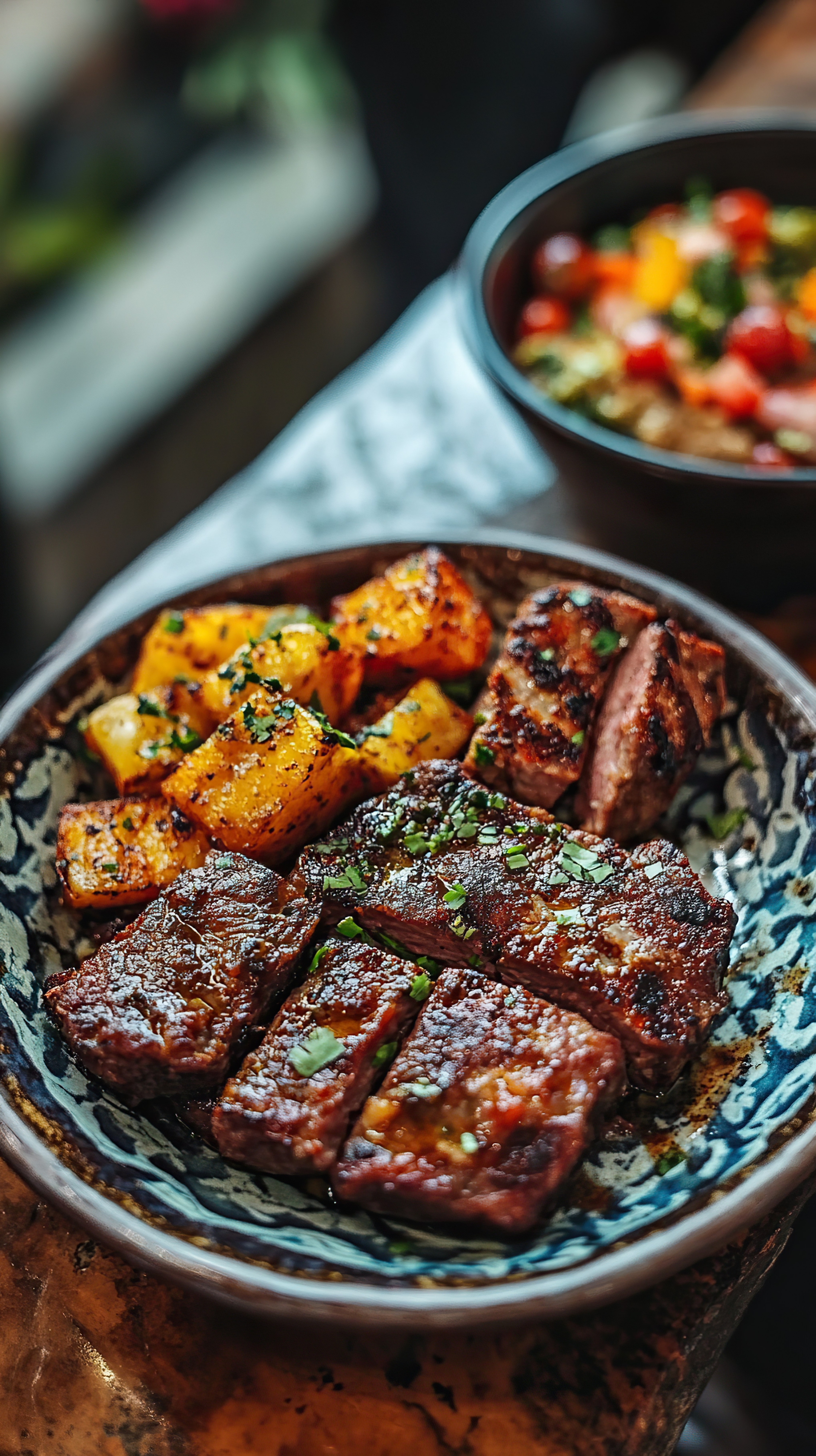 Ethiopian Berbere-Infused Beef Tips with Injera