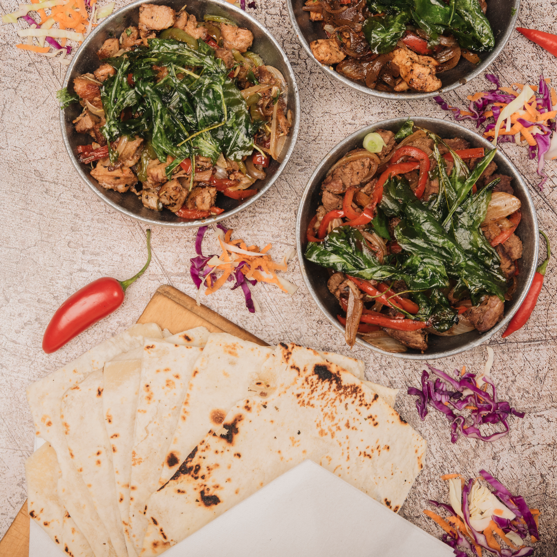 Ethiopian Siga Tibs with Mitmita and Injera