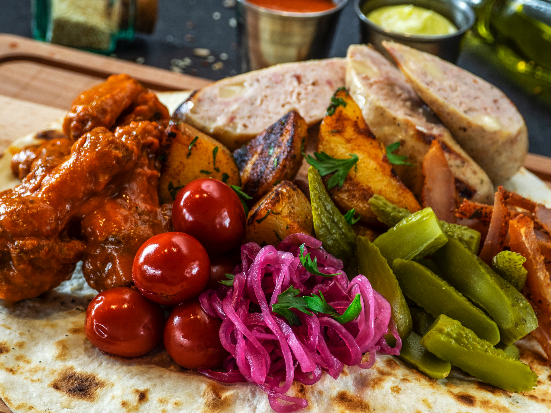 Ethiopian Spice-Rubbed Grilled Chicken with Injera Slices