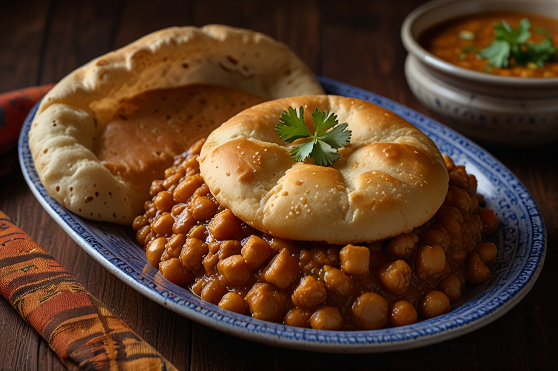 Ethiopian Suf Fitfit with Injera and Chickpeas