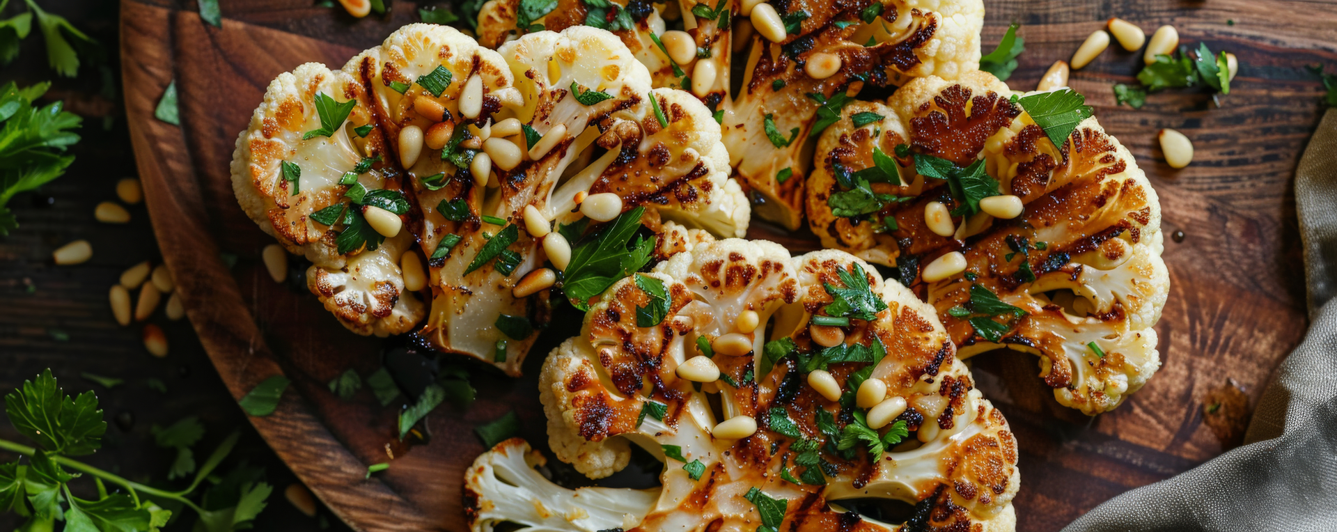 Exotic Moroccan Spiced Cauliflower Steaks with Honey-Tahini Drizzle