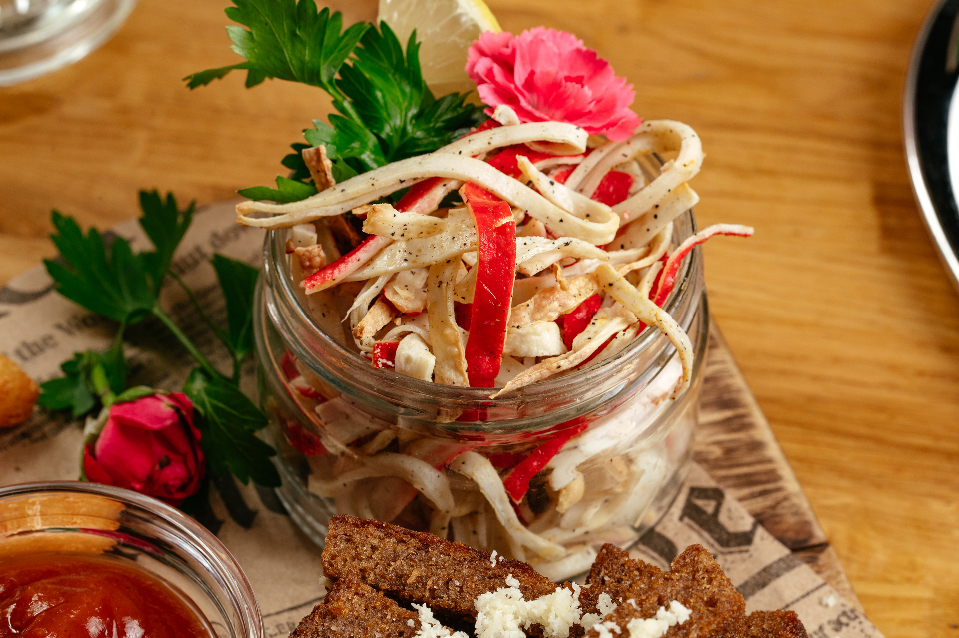 Fermented Vietnamese Pickled Lotus Root with Chili-Peanut Sauce