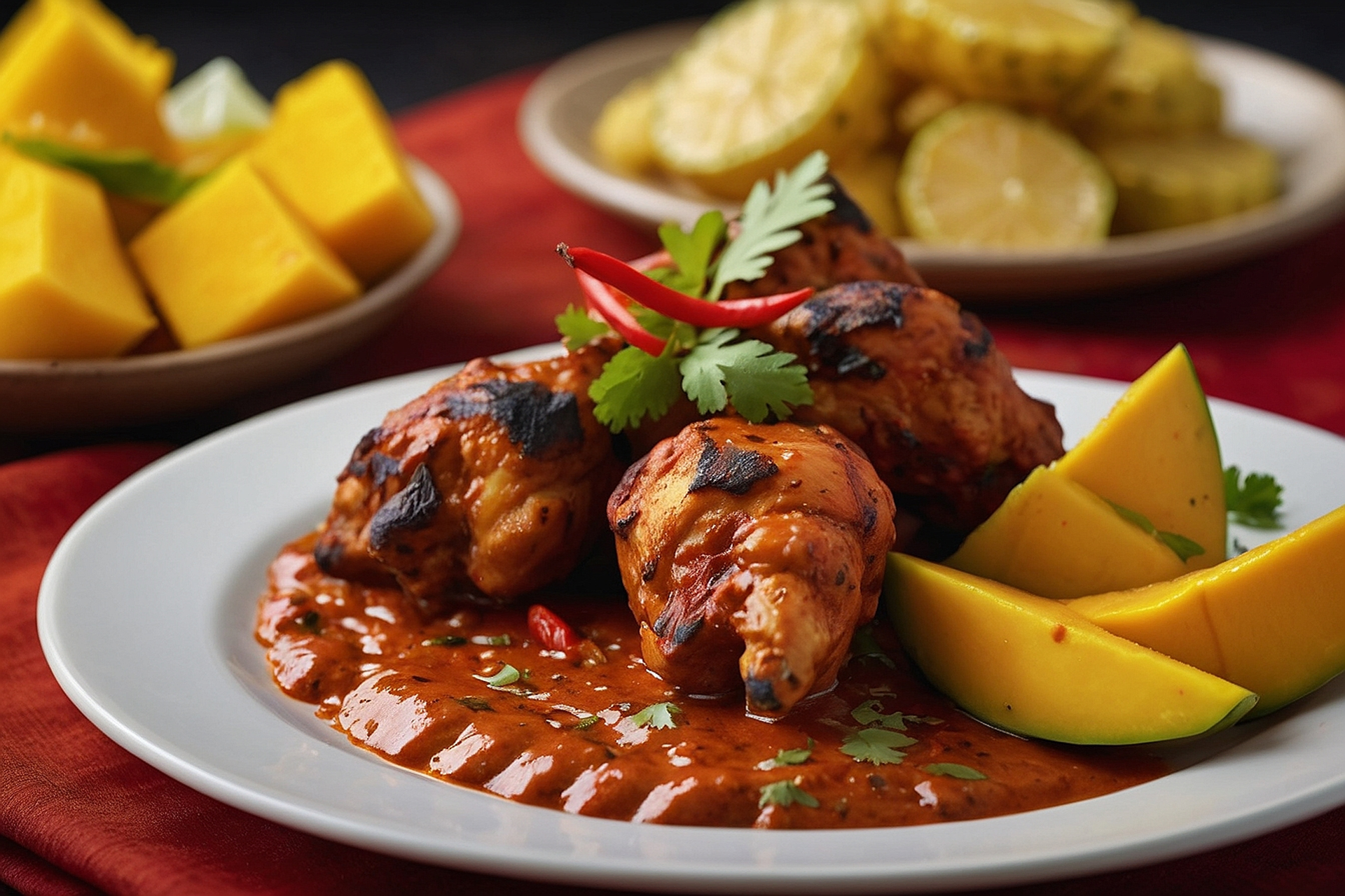 Fiery Jamaican Scotch Bonnet Chicken Curry with Grilled Plantains