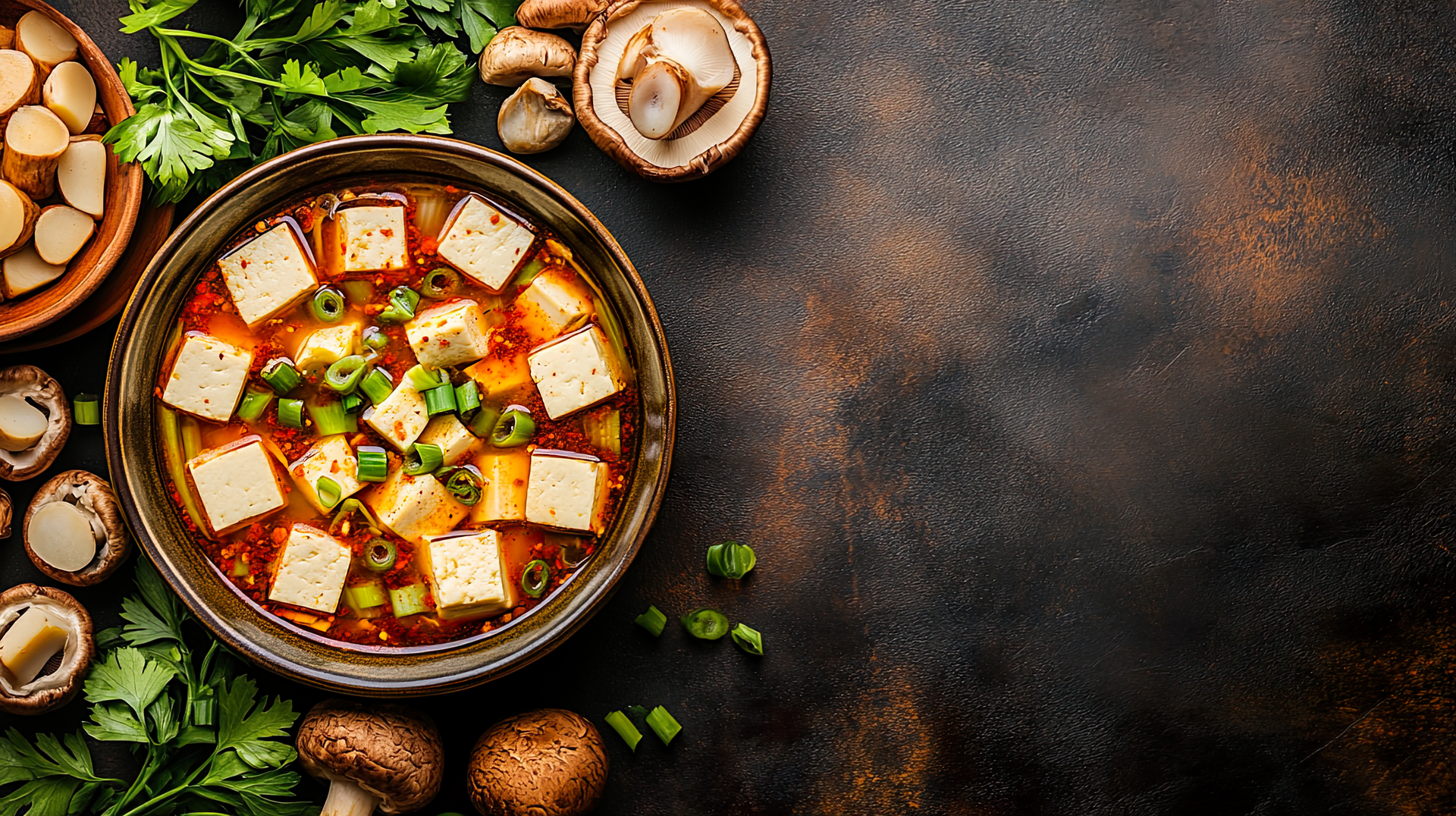 Fiery Szechuan Hot Pot with Tofu and Mushrooms