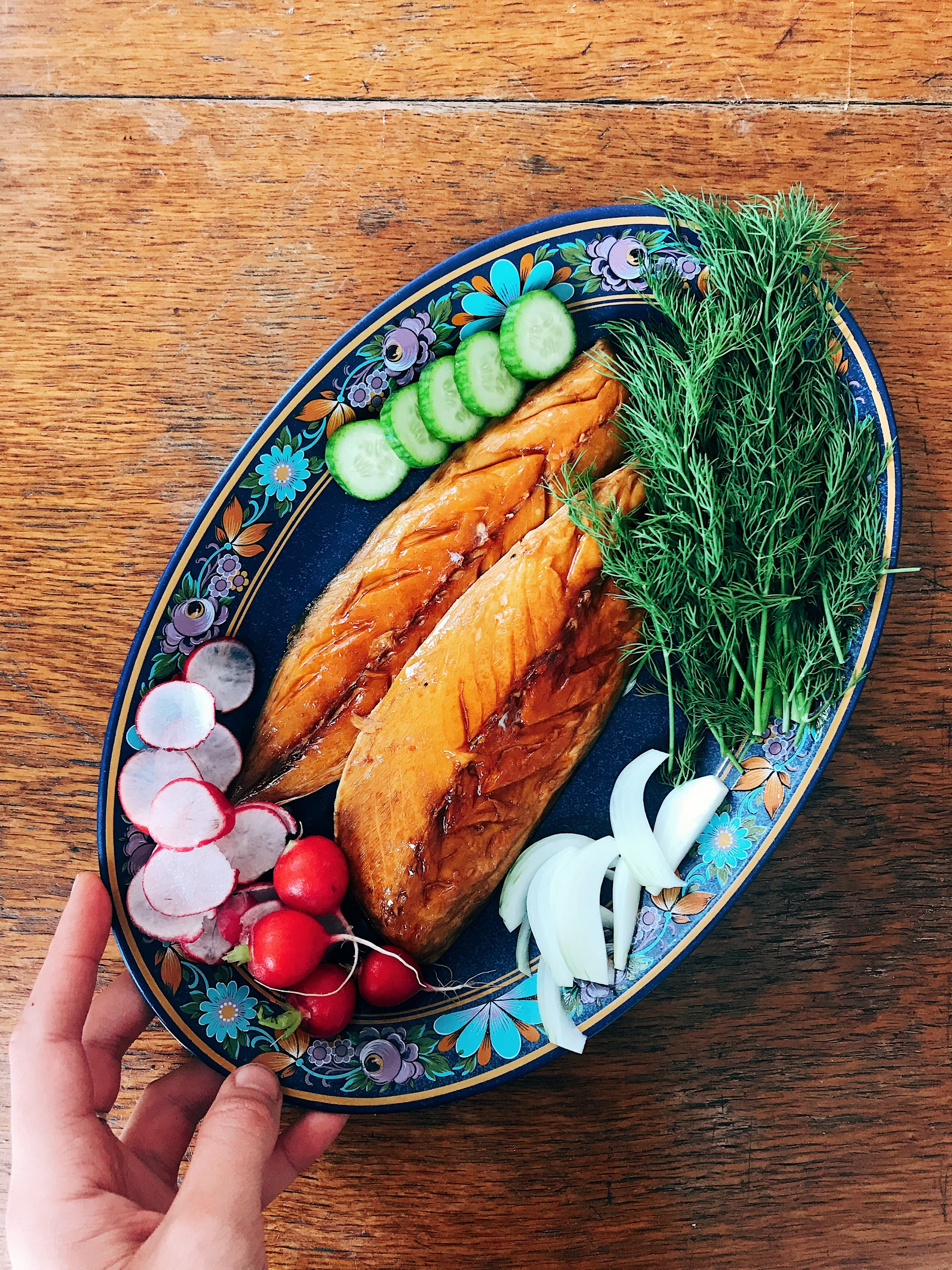 Finnish Salmon Cooked on Birch Wood with Mustard Dill Sauce
