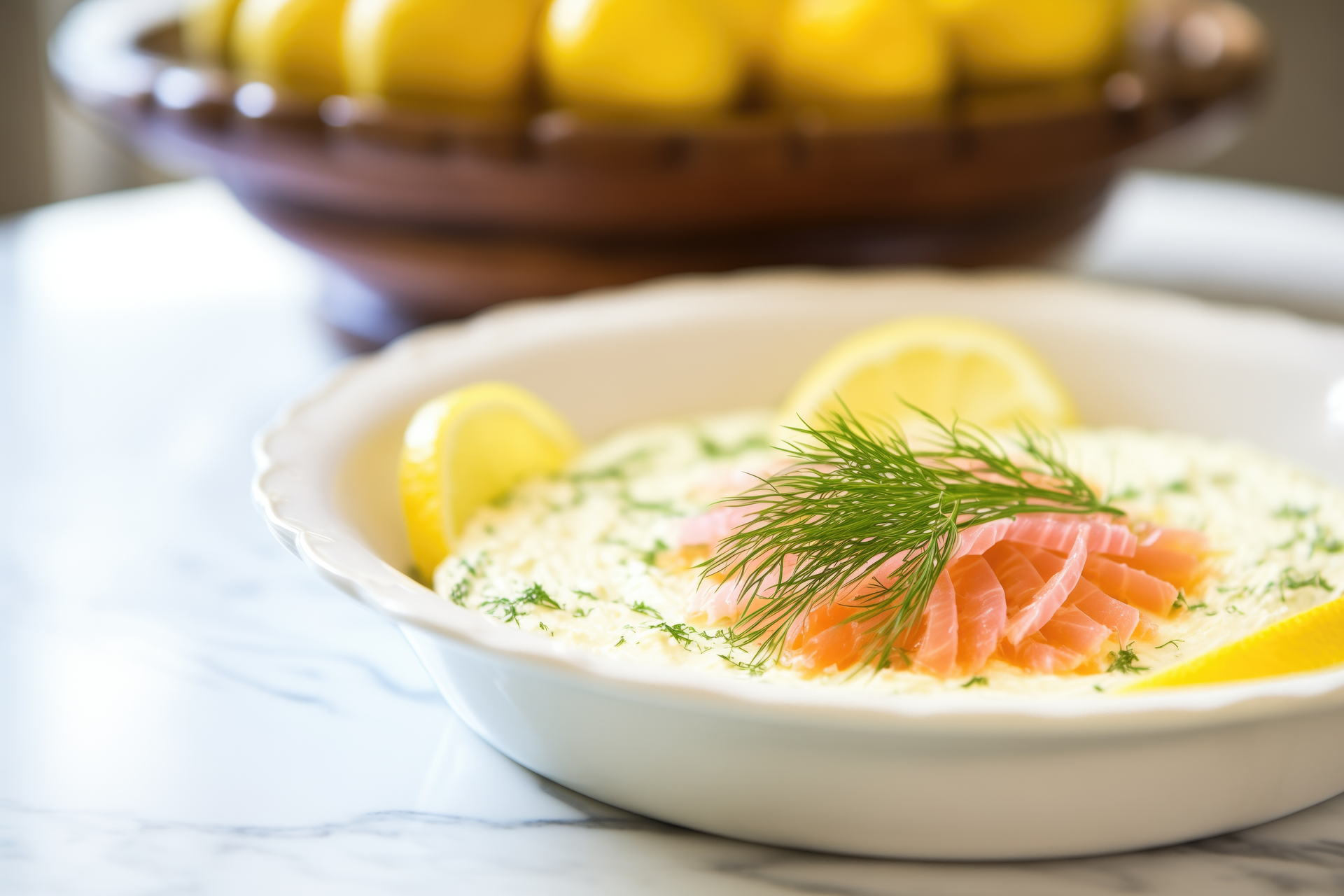 Finnish Smoked Salmon Soup with Lemon Dill