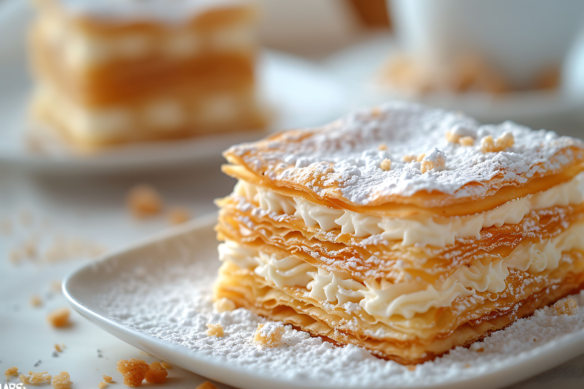 Flaky French Mille-Feuille with Vanilla Bean Pastry Cream