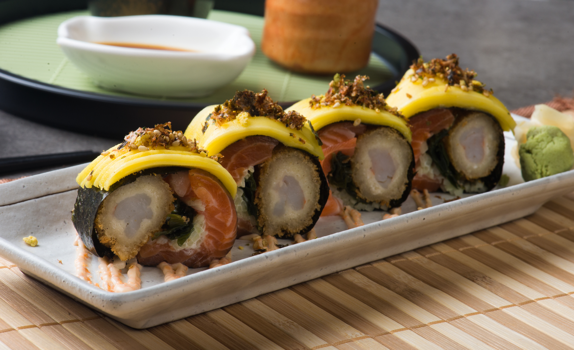 Flaky Japanese Tamago Sushi with Sweet Soy Glaze