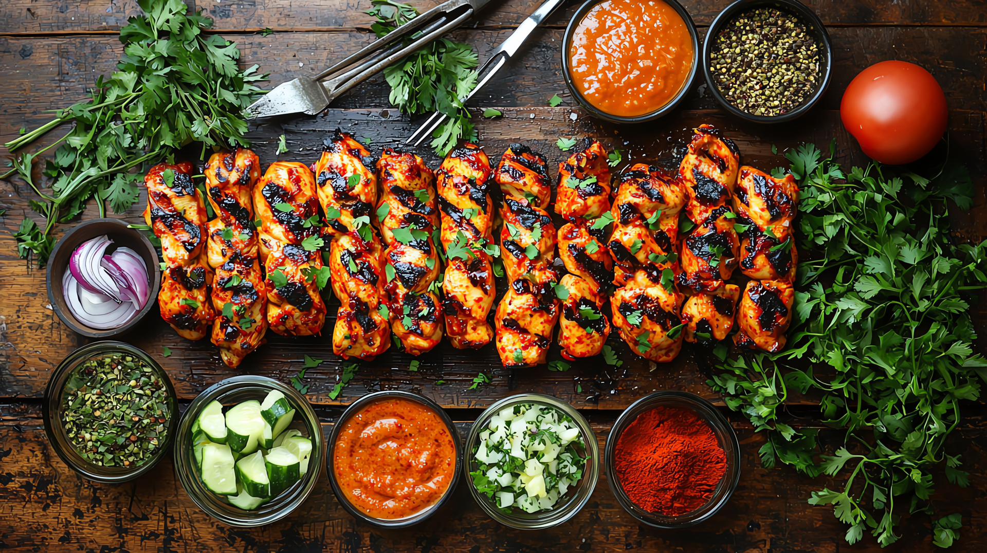 Flavorful Turkish Tavuk Sis with Sumac and Parsley Marinade