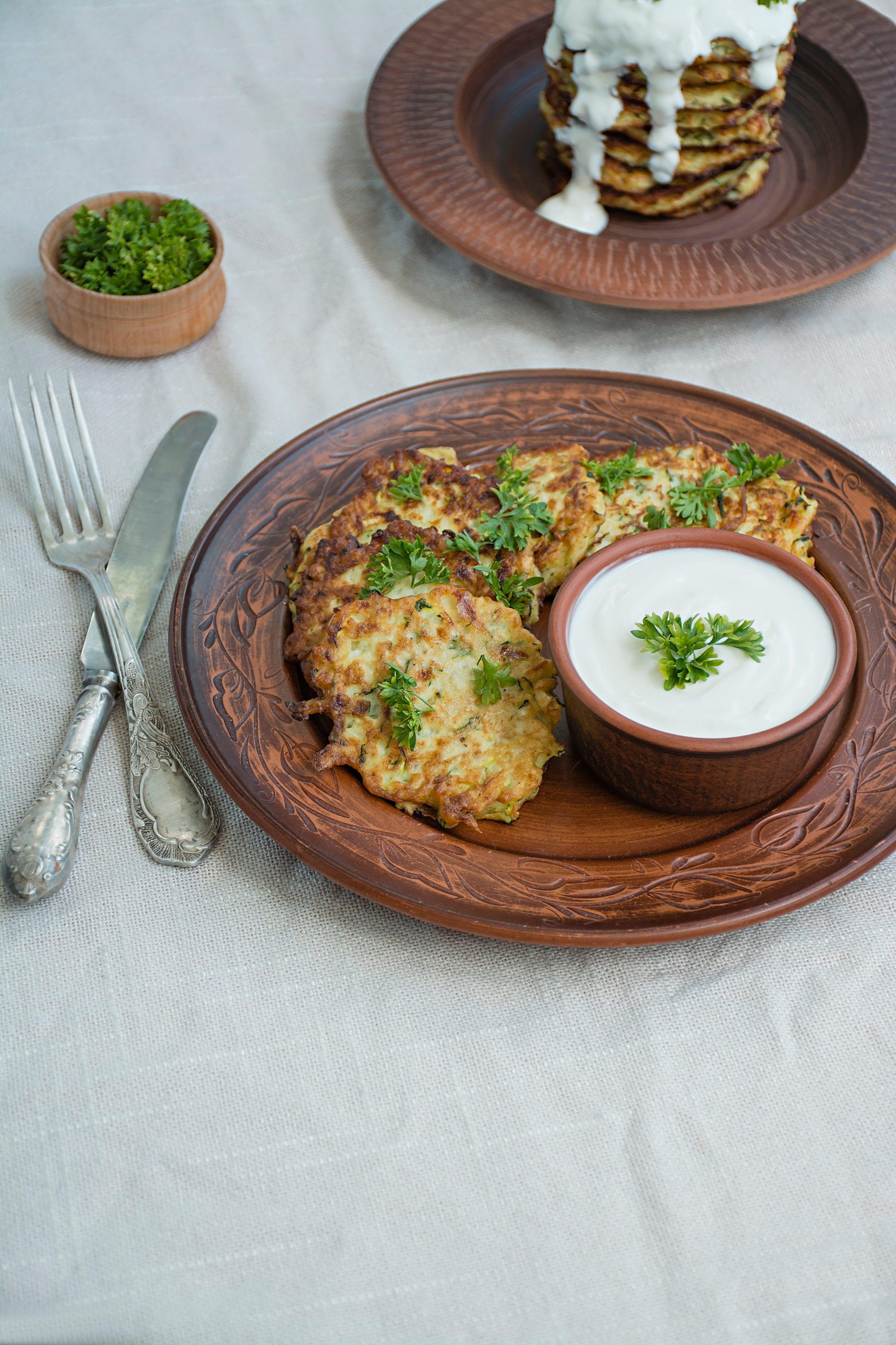 Flavorsome Ukrainian Deruny with Sour Cream and Dill