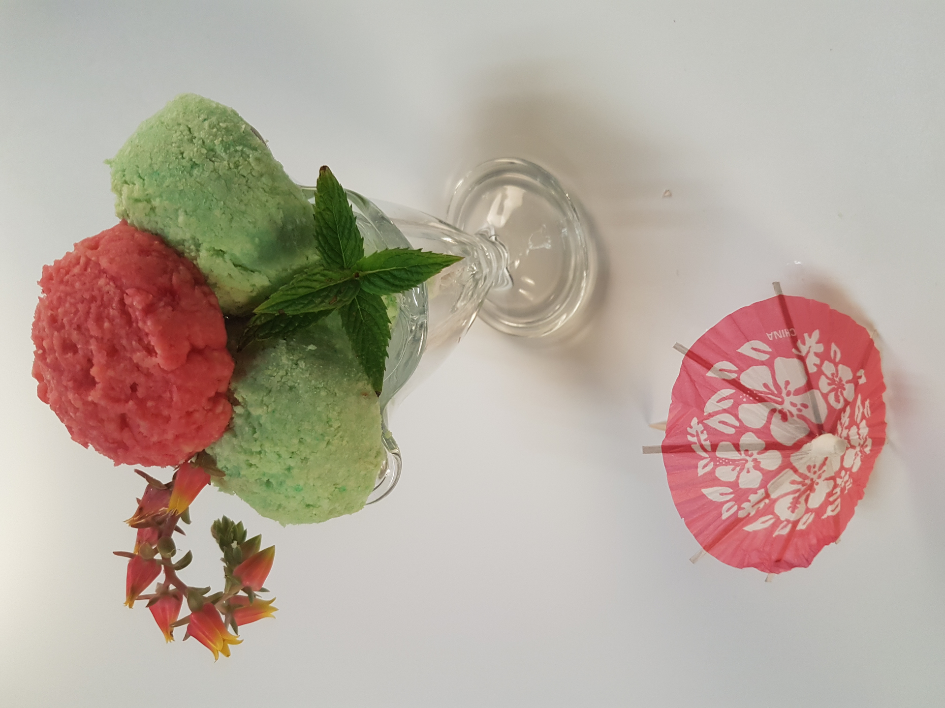 Floral Cuban Mojito Sorbet with Fresh Mint and Lime