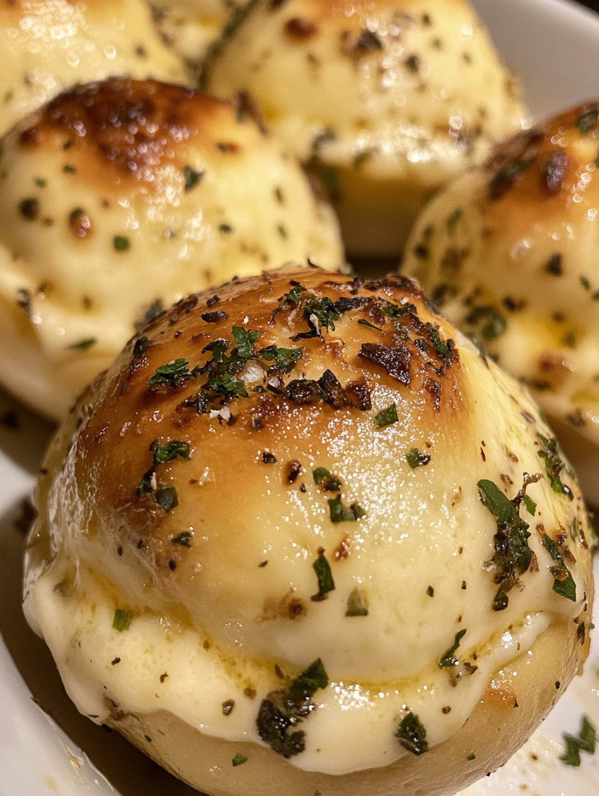 Fluffy Brazilian Cheese Rolls with Garlic Herb Butter
