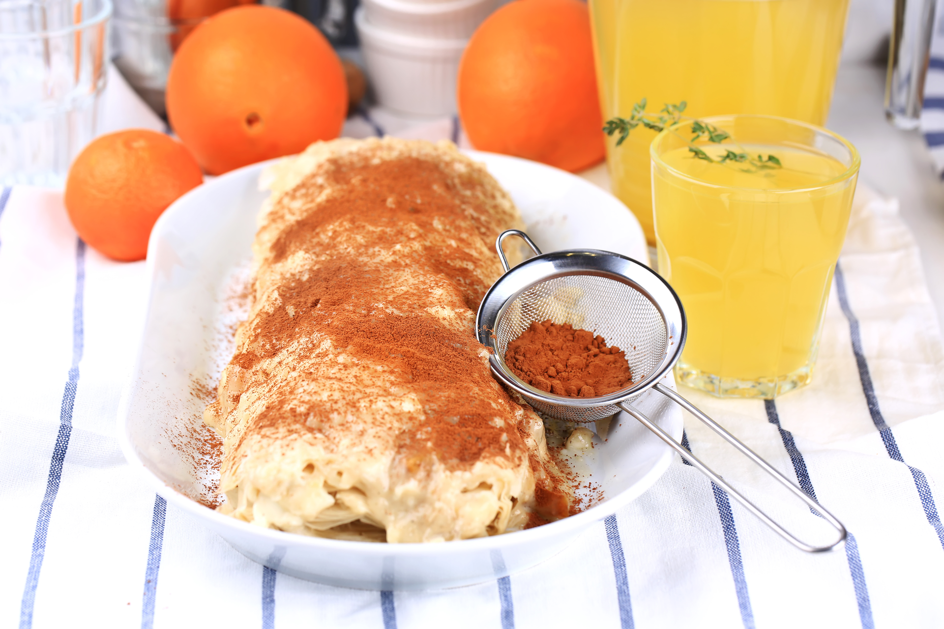 Fluffy Greek Bougatsa with Cinnamon and Orange Zest