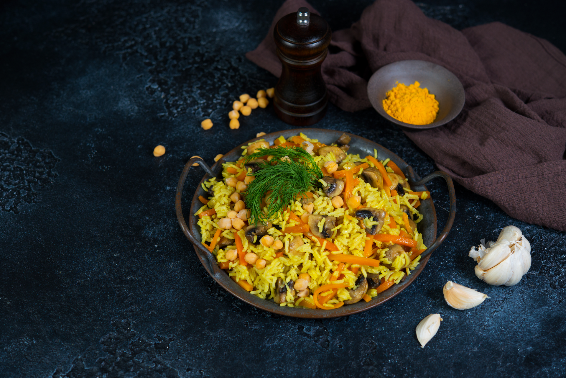 Fragrant Indian Hyderabadi Biryani with Saffron