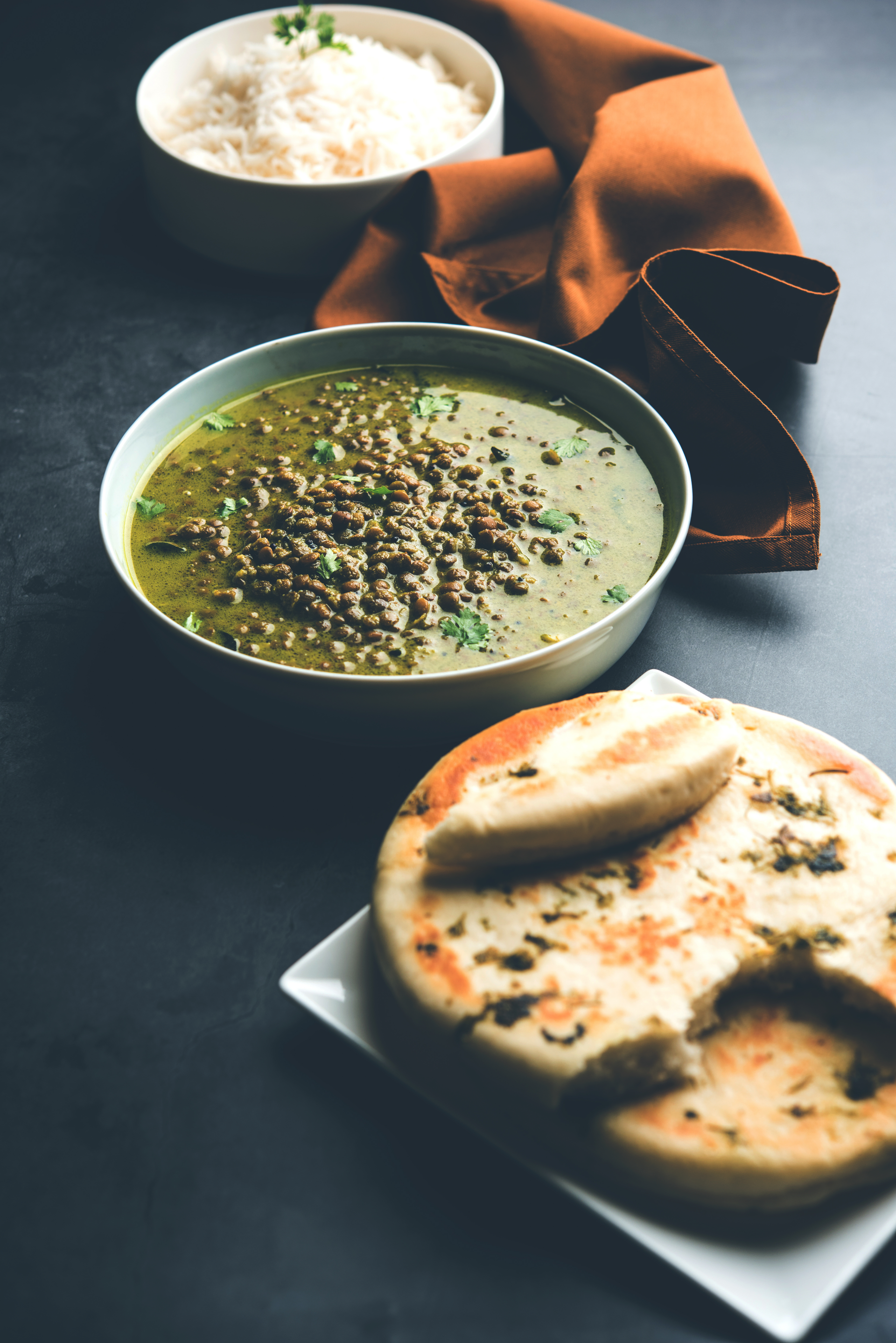 Fragrant Indian Palak Chole with Cumin-Infused Naan