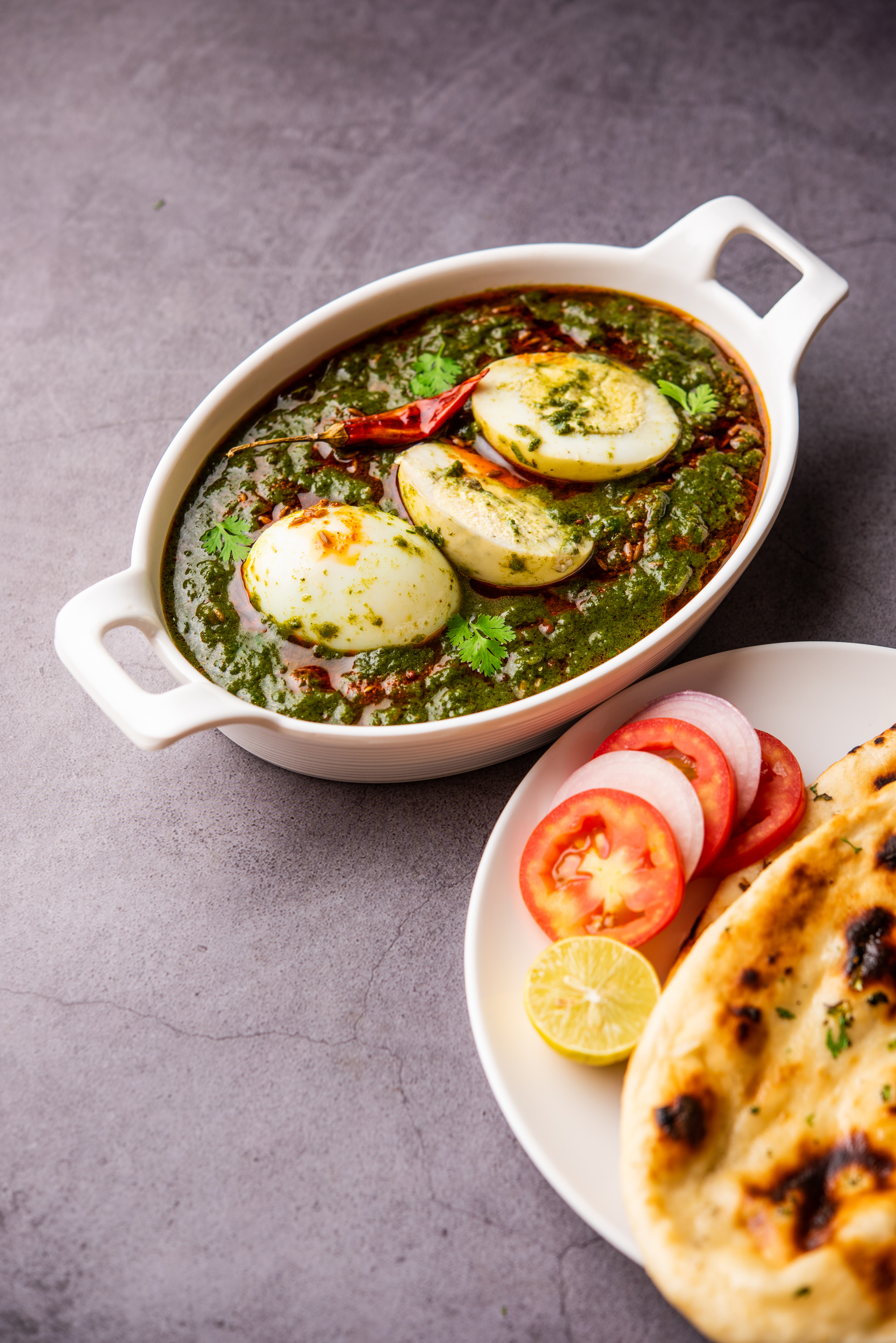 Fragrant Indian Palak Chole with Cumin-Infused Naan