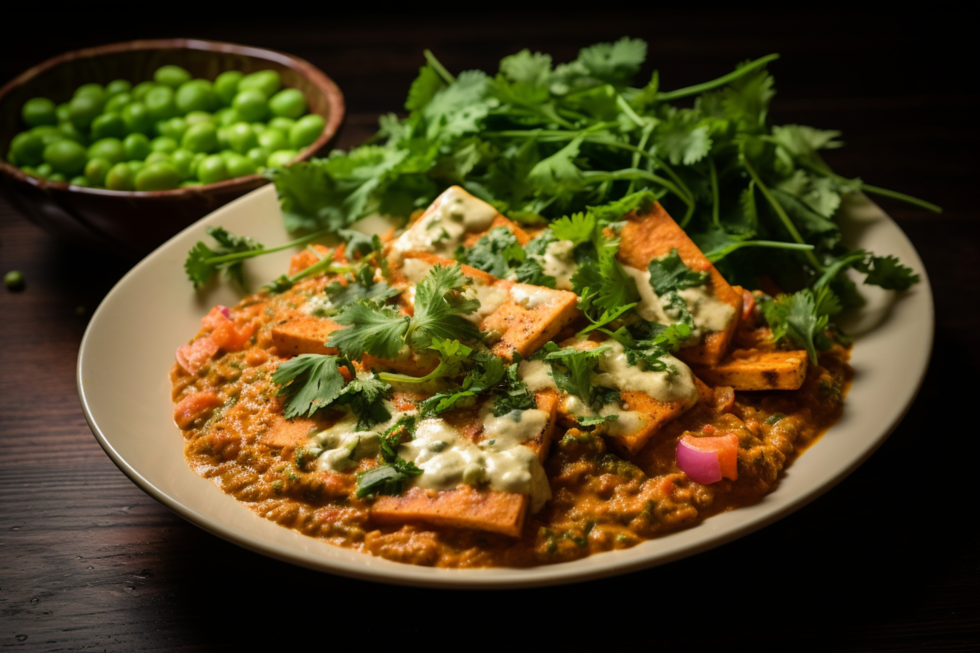 Fragrant Indian Paneer Bhurji with Cilantro and Tomato