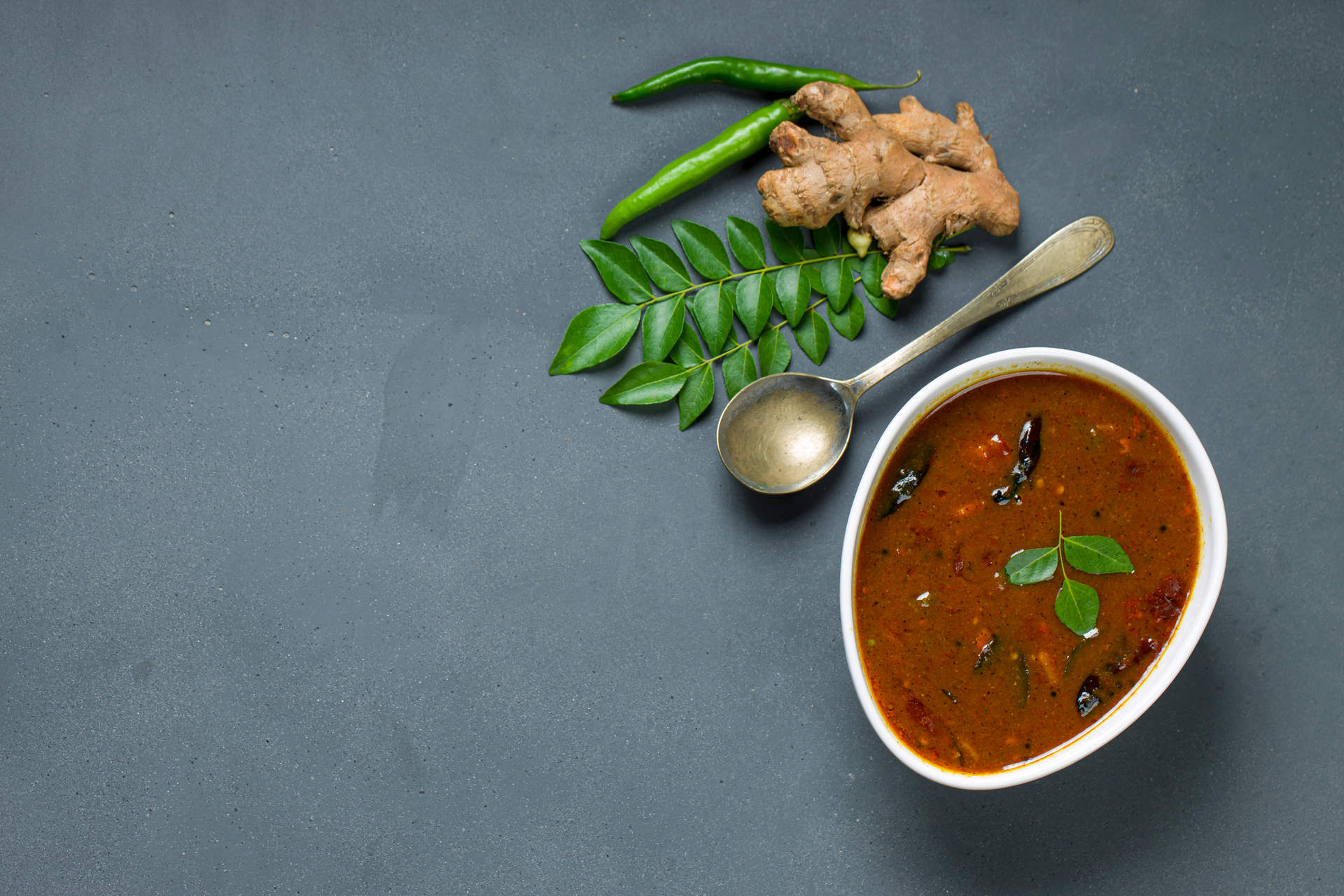 Fragrant Indian Tamarind Rasam with Curry Leaves