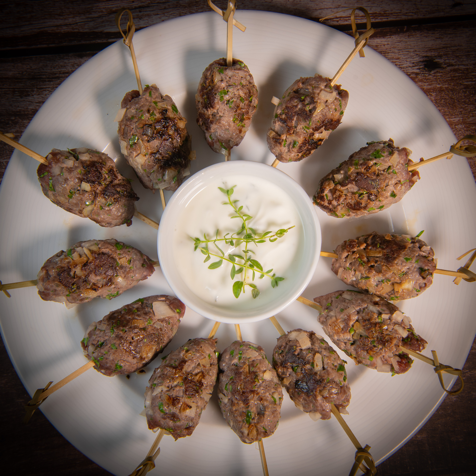 Fragrant Lebanese Kafta Kebabs with Pine Nut Sauce