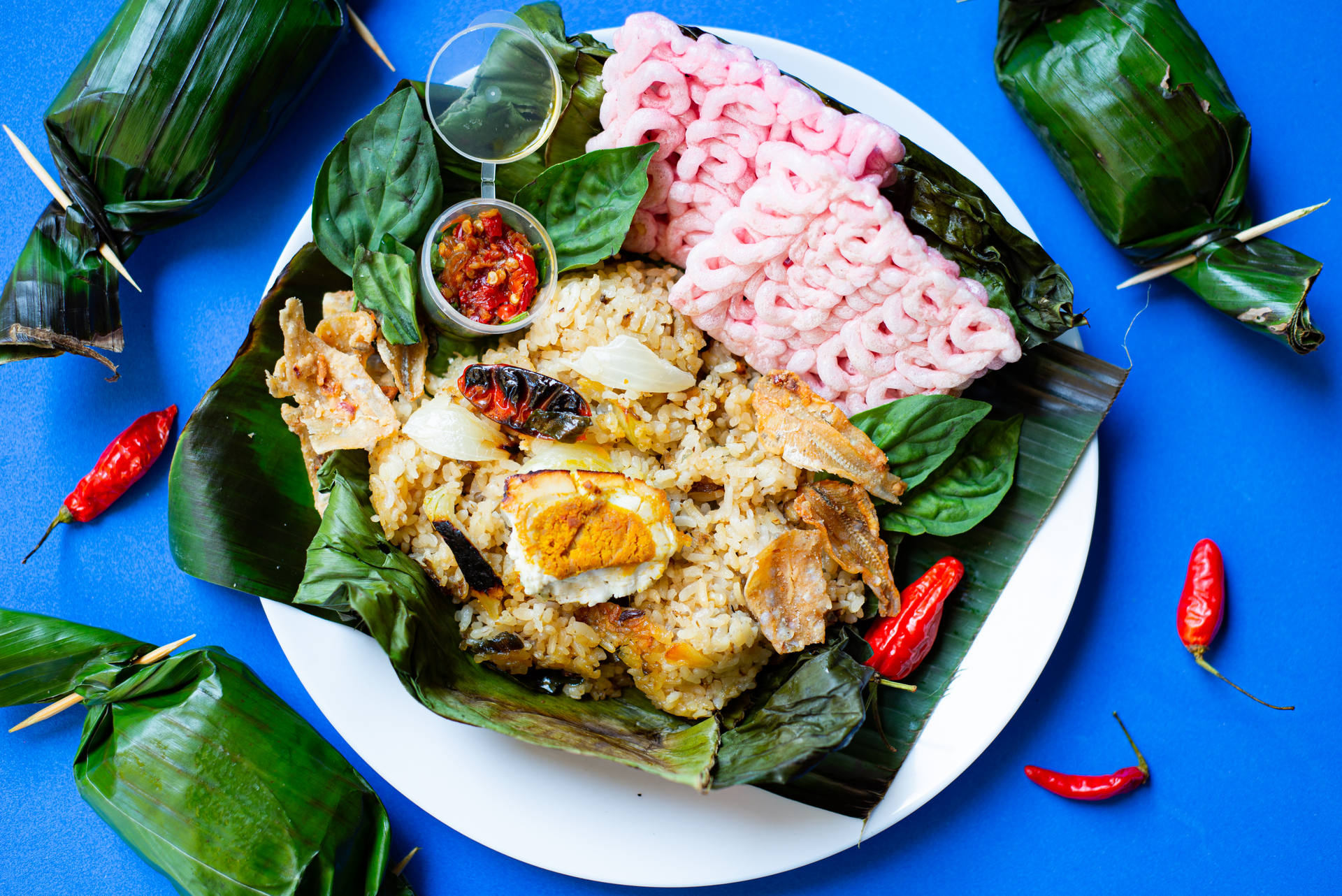 Fragrant Malay Nasi Kerabu with Herbal Grilled Fish