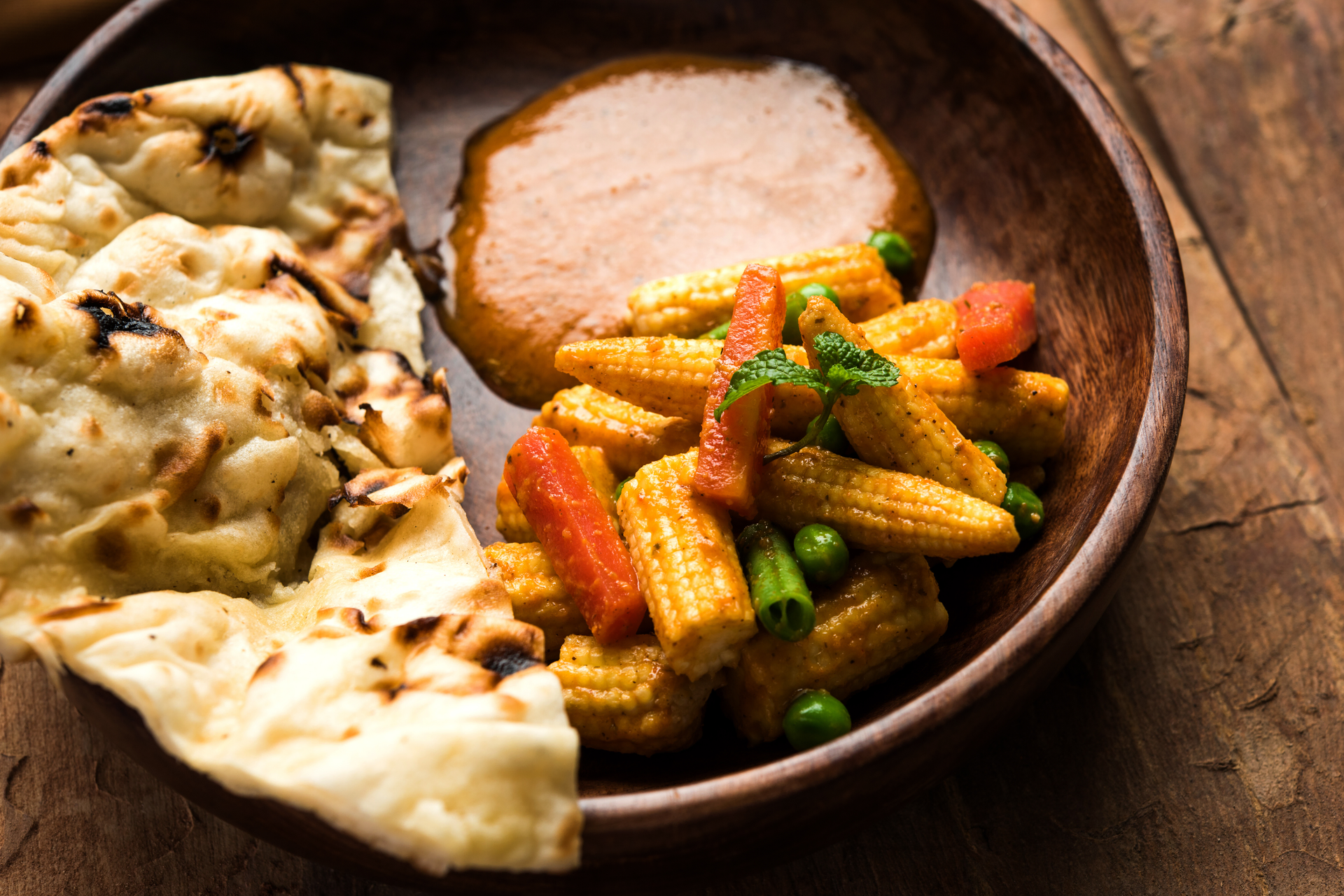 Fragrant Mauritian Dholl Puri Roti with Curry Vegetables
