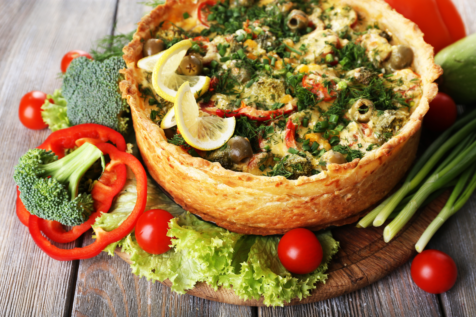 French Roasted Ratatouille Quiche with Herbes de Provence