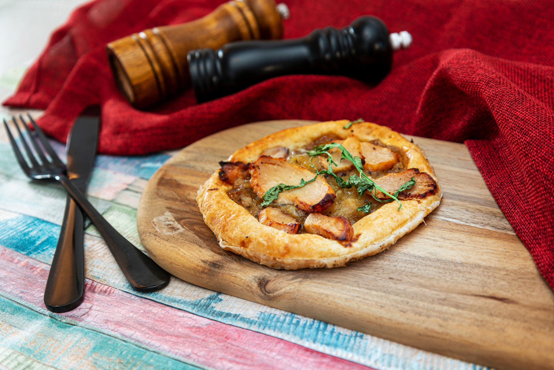 French Tarte Flambée with Onions and Bacon