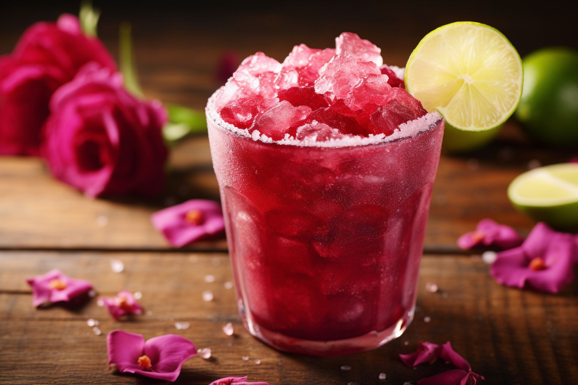 Fruity Mexican Hibiscus Sorbet with Lime Zest