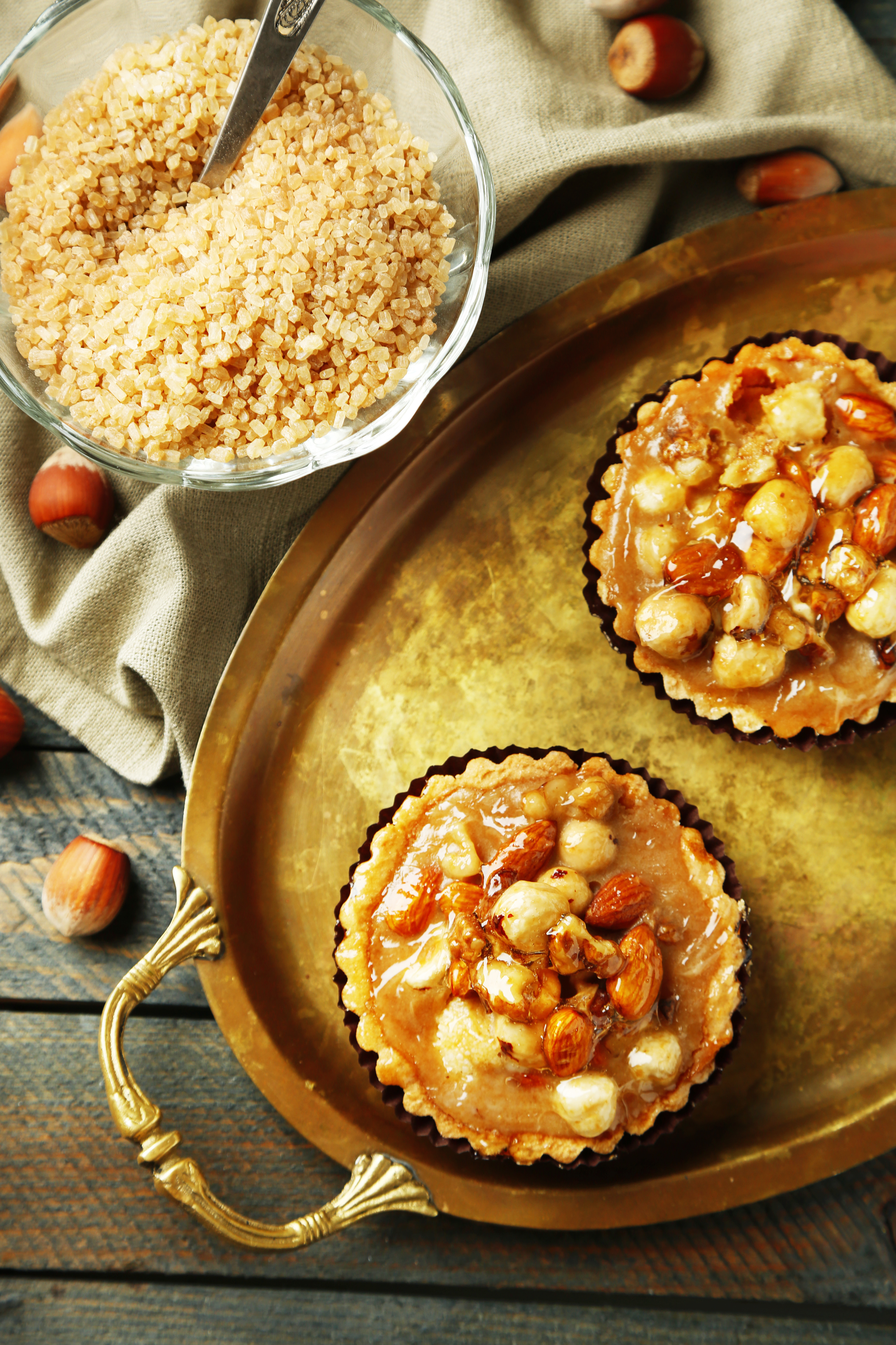 Fruity Moroccan Date and Orange Blossom Tarts with Pistachio Dust