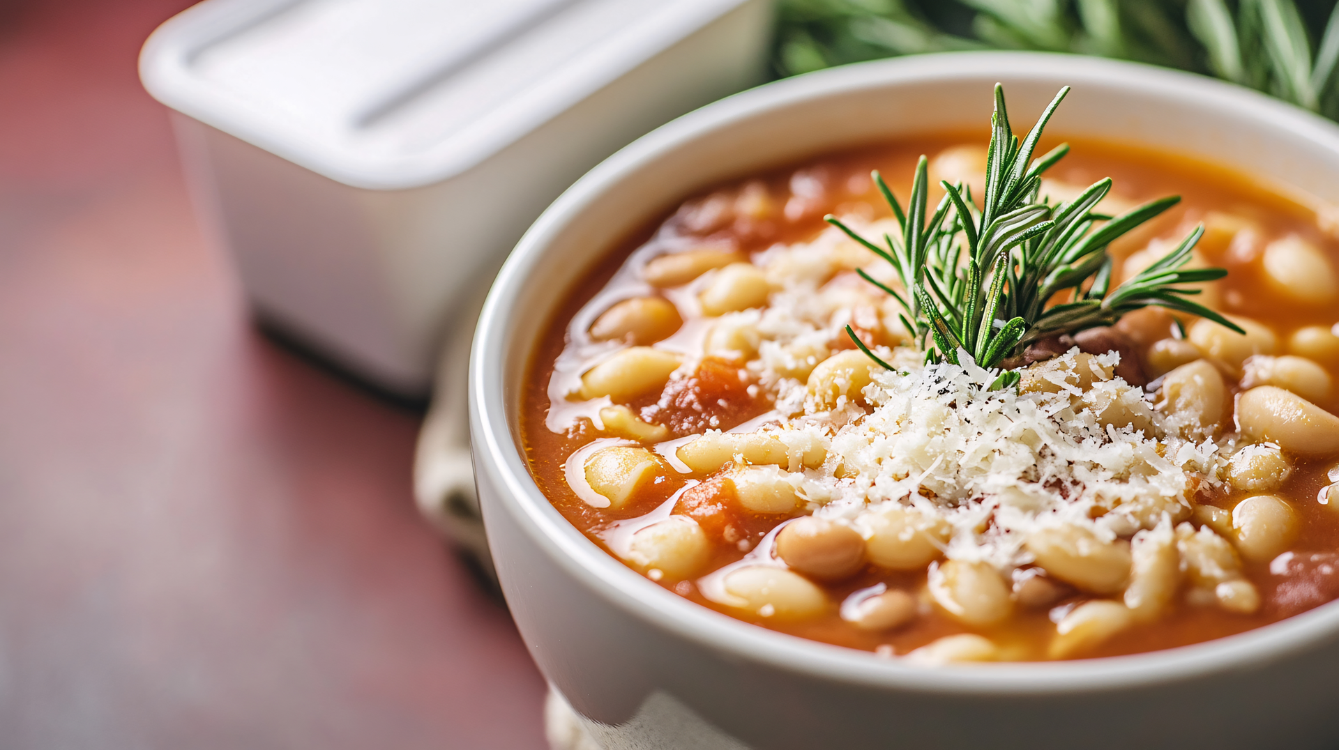 Garlicky Tuscan White Bean Stew with Rosemary Crostini
